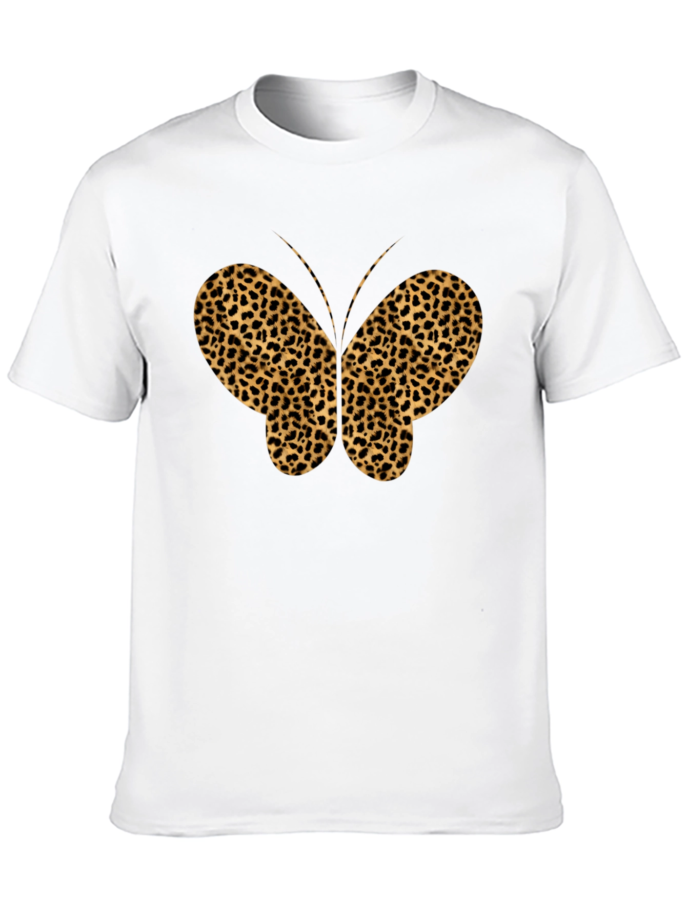 Black Leopard Print Butterfly Graphic Tee - Black view 10