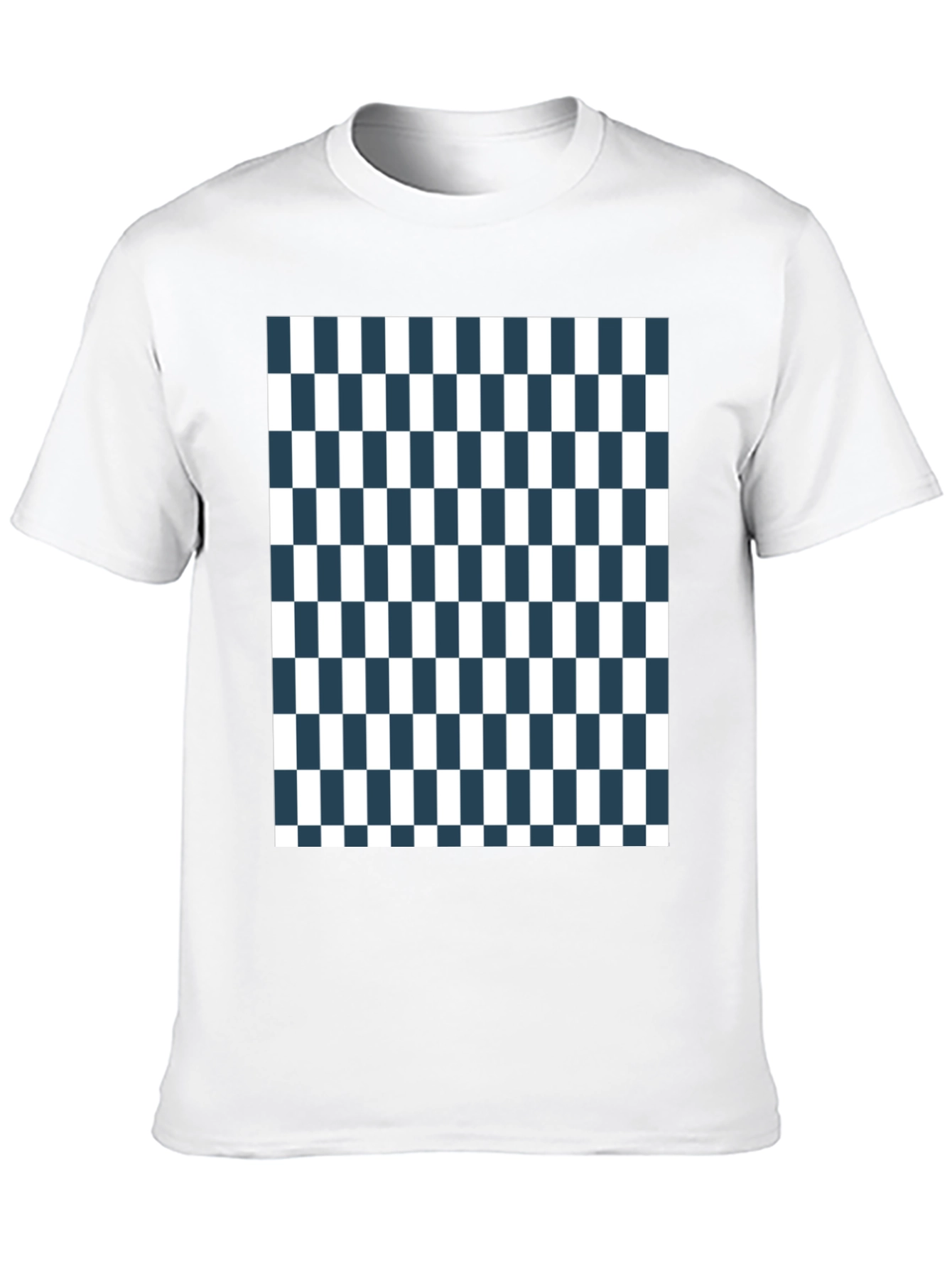 Black Checkered Pattern Tee - Classic Style view 10