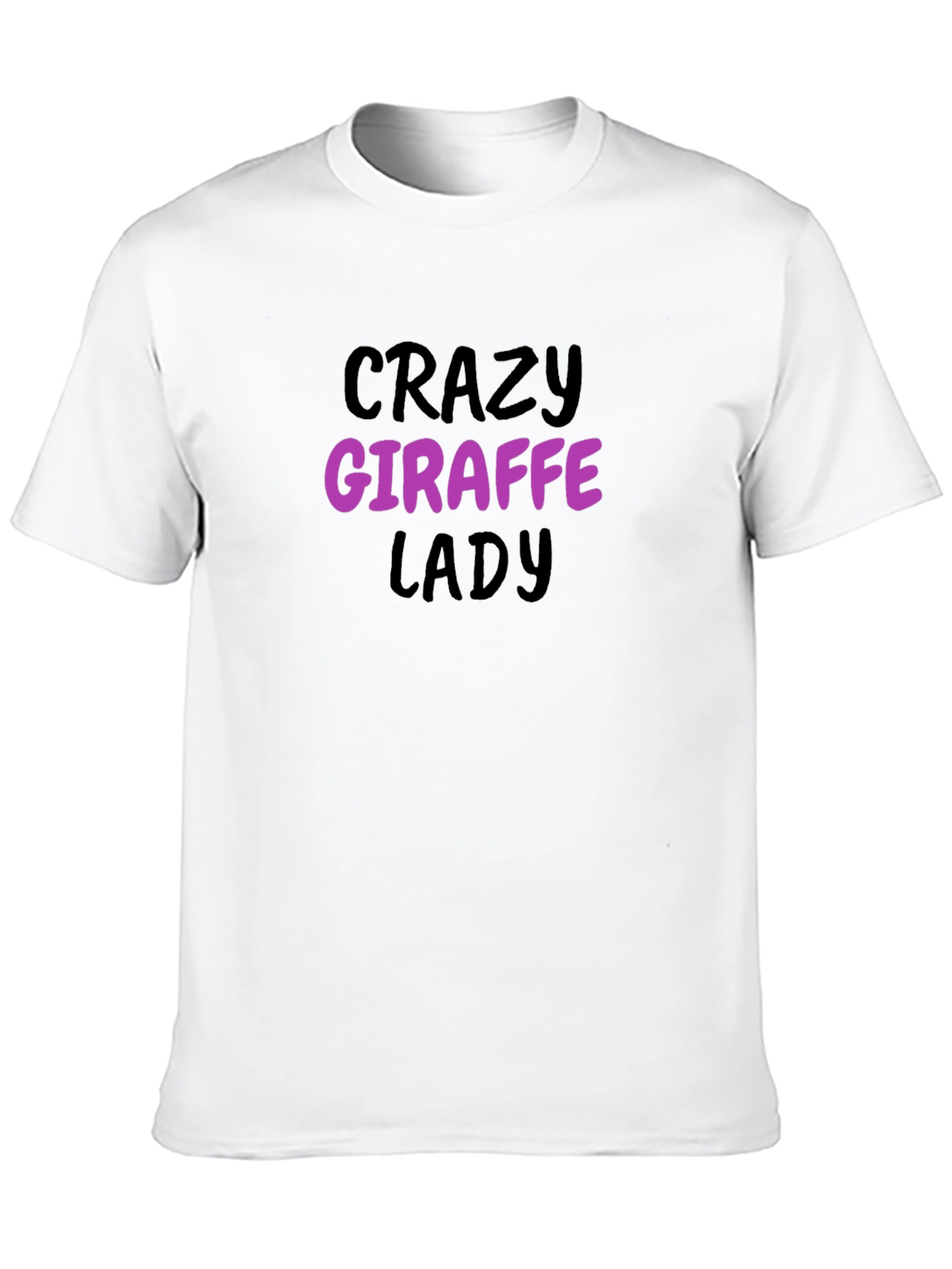 Black Crazy Giraffe Lady Black T-Shirt view 10
