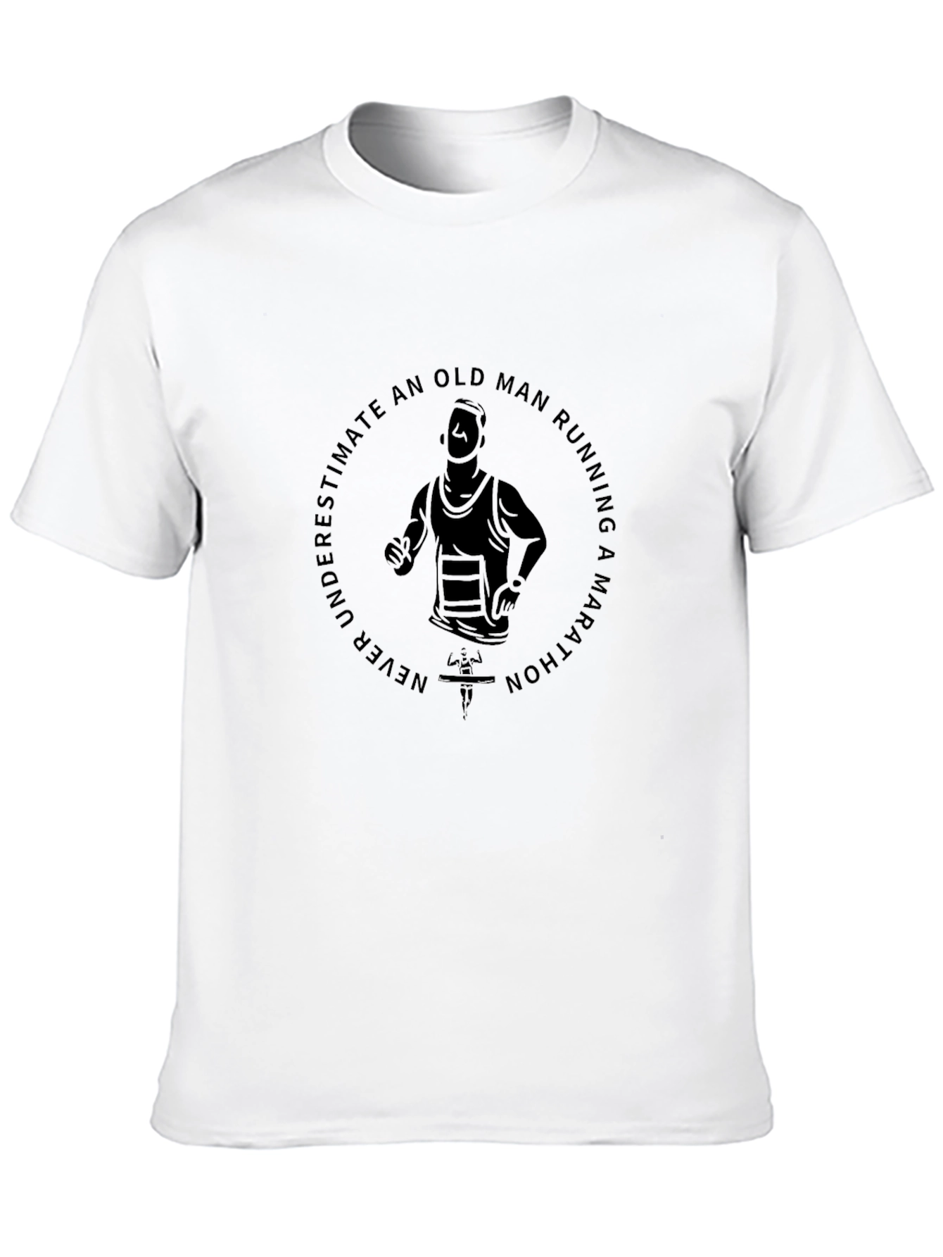 Black Old Man Marathon T-Shirt - Never Underestimate view 10