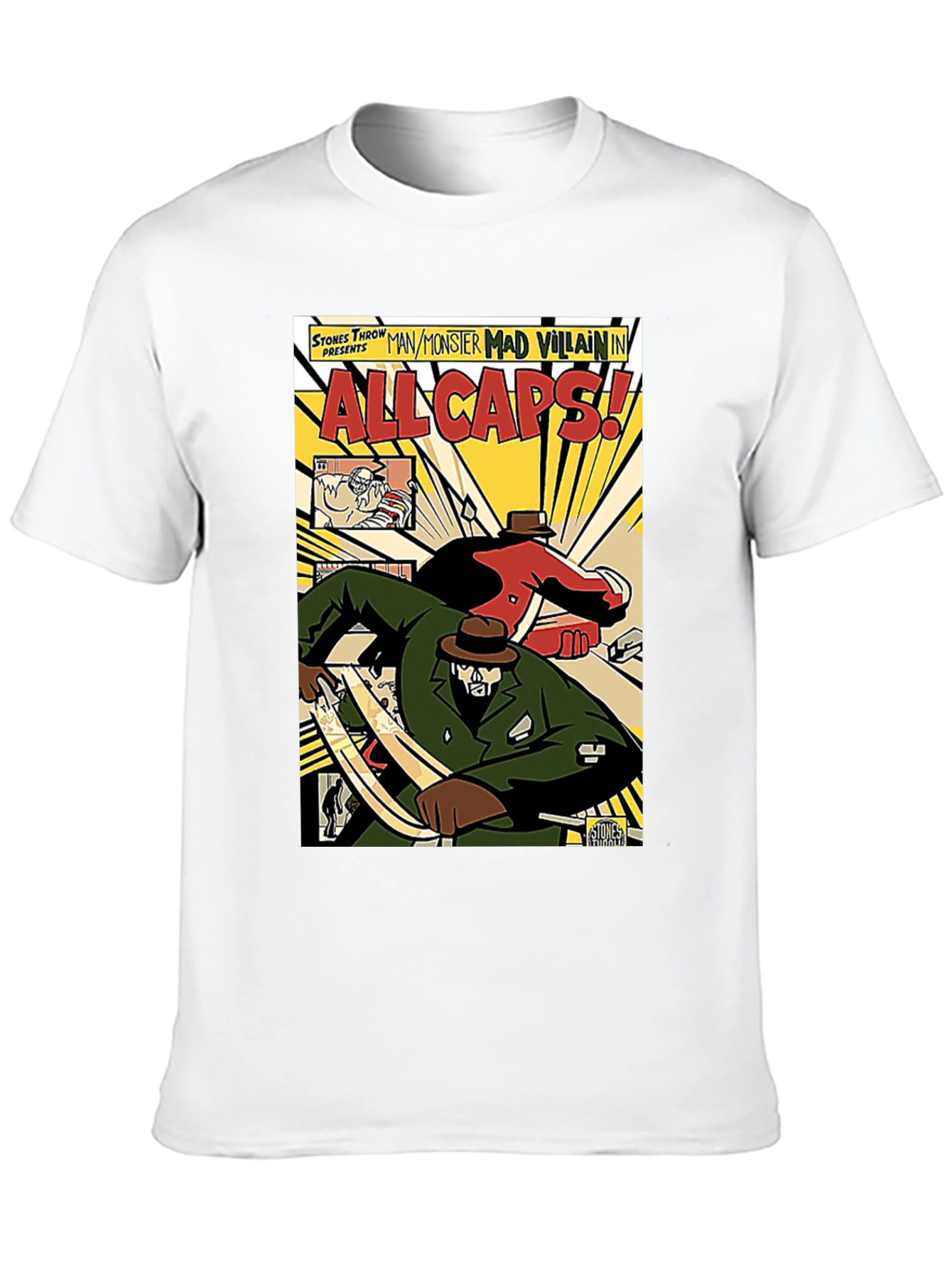 Black All Caps Comic Book T-Shirt view 10