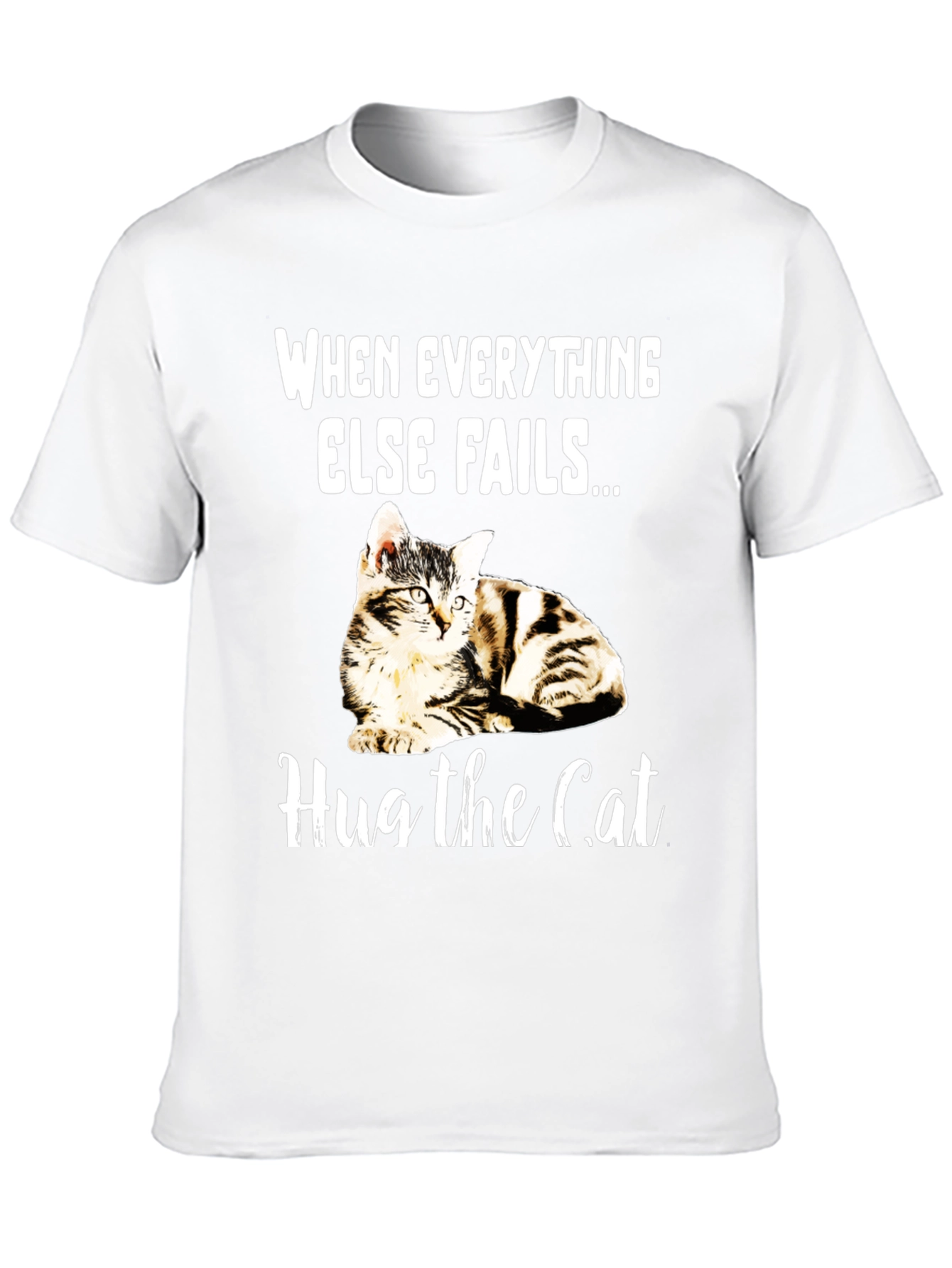 Black Hug the Cat T-Shirt - Novelty Graphic Tee view 10
