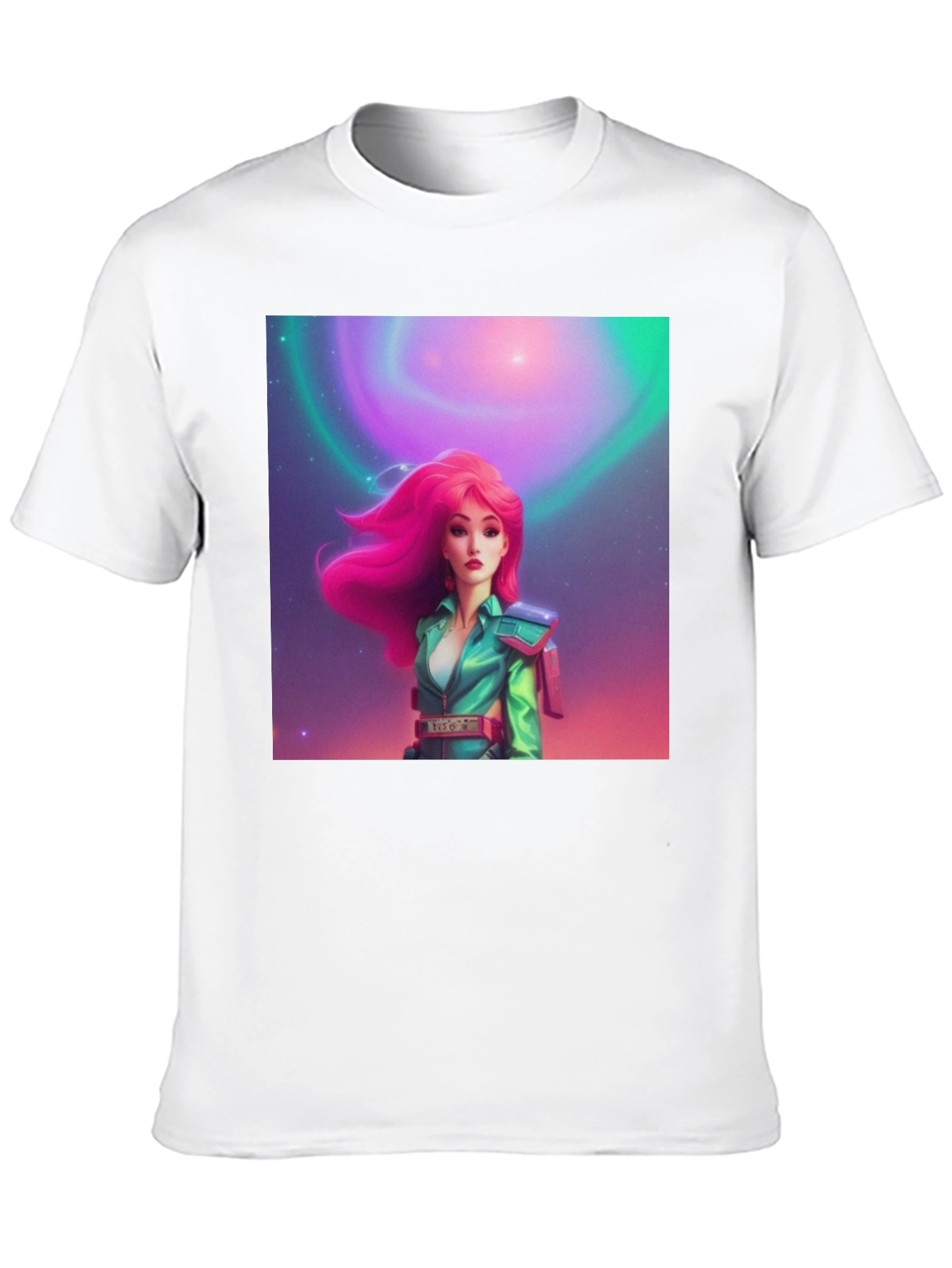 Black Retro Sci-Fi Girl Graphic Tee view 10