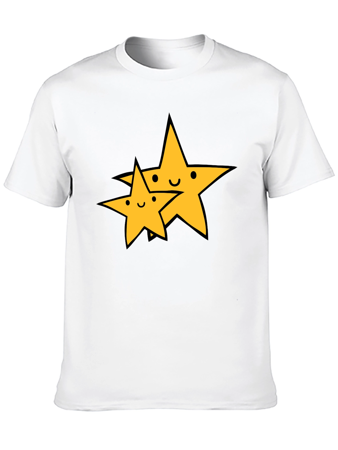 Black Cute Star Duo Black T-Shirt view 10