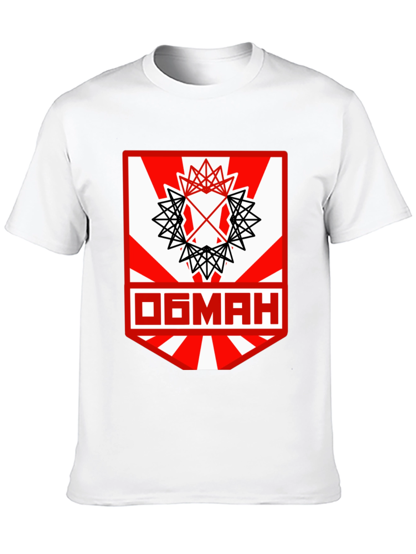 Black Graphic Tee with Unique Geometric Design view 10