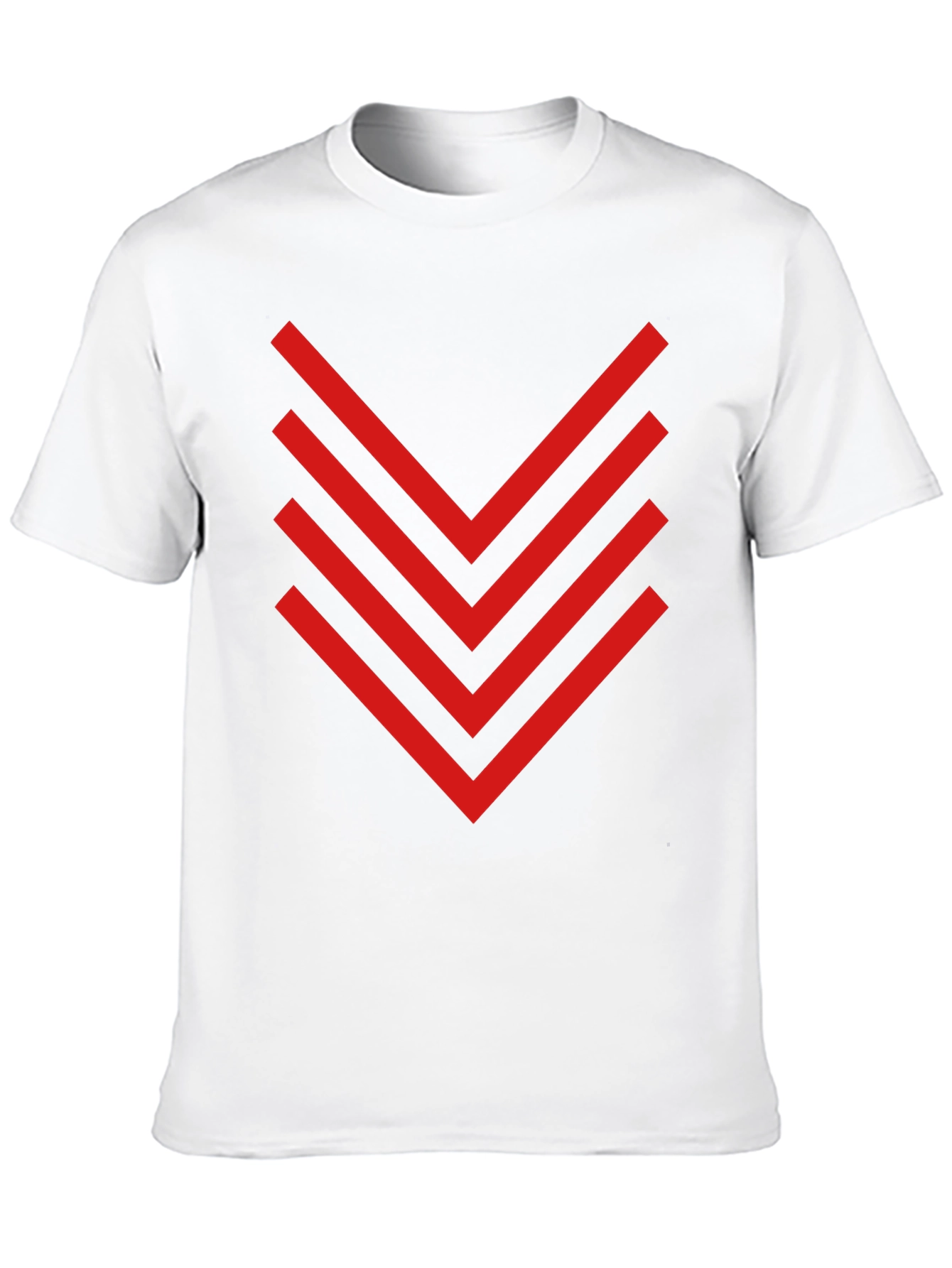 Black Red Chevron Graphic Tee - Black Casual Shirt view 10