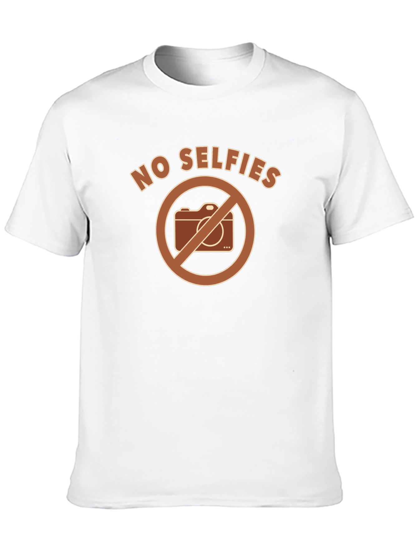 Black No Selfies Graphic T-Shirt - Funny Novelty Tee view 10