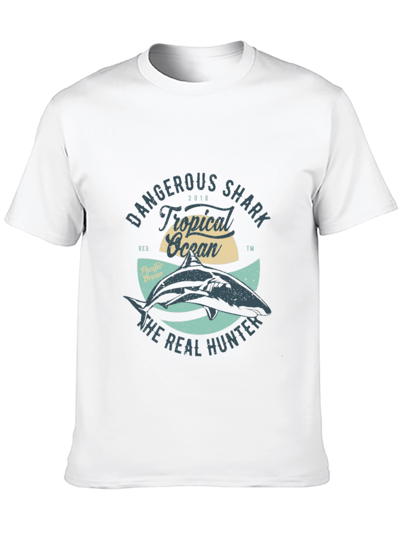 Black Dangerous Shark Graphic Tee - Tropical Ocean view 10