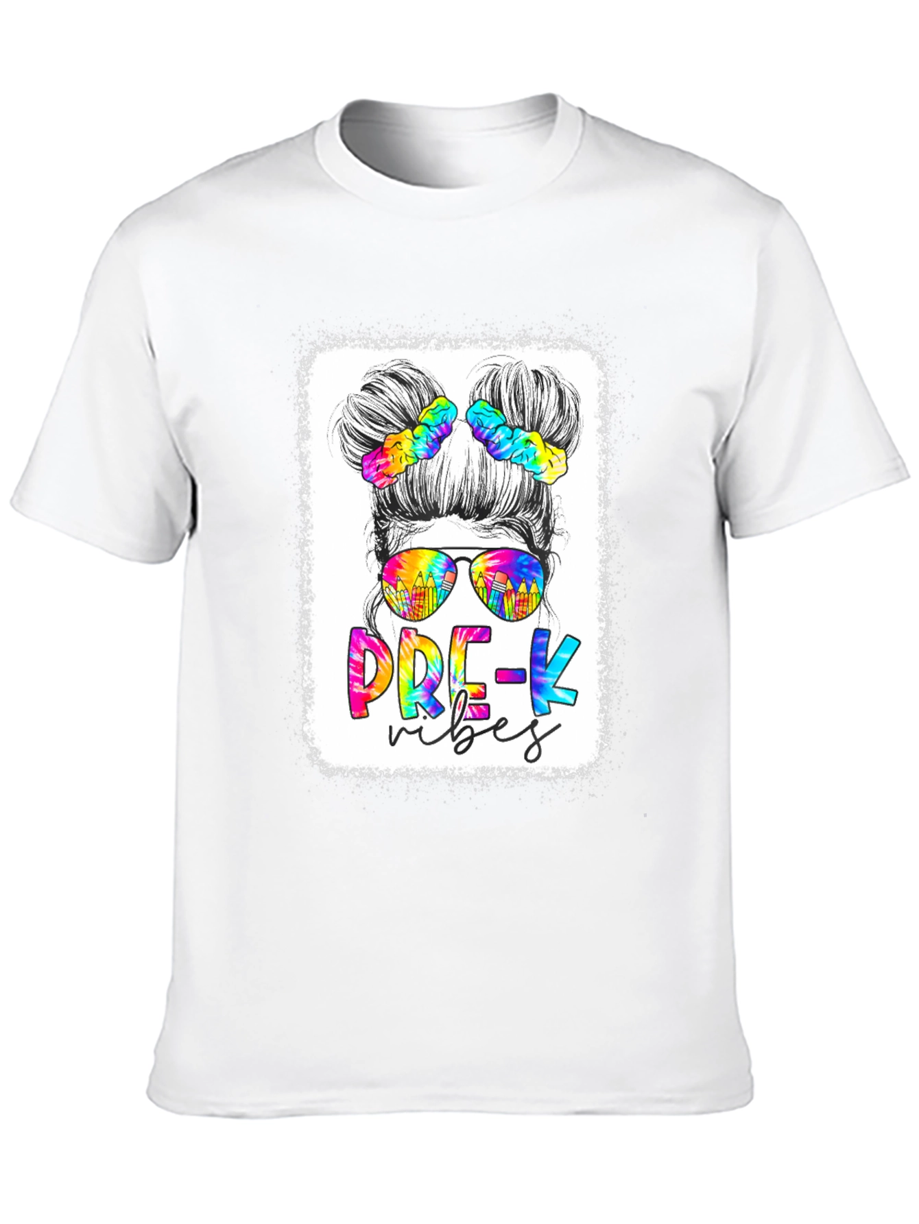 Pre-K Vibes Messy Bun T-Shirt - 10