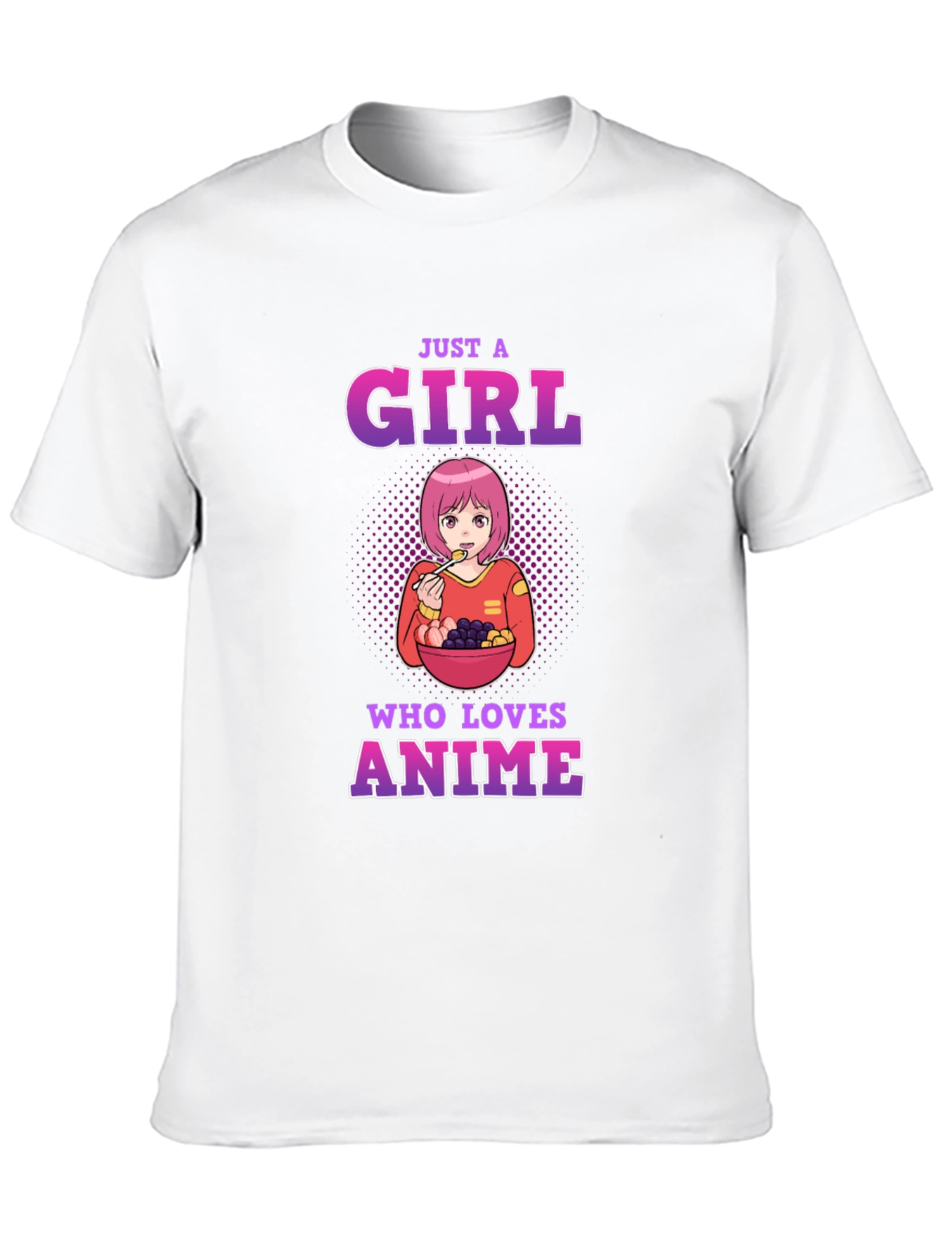 Black Anime Lover T-Shirt - Just a Girl Who Loves Anime view 10