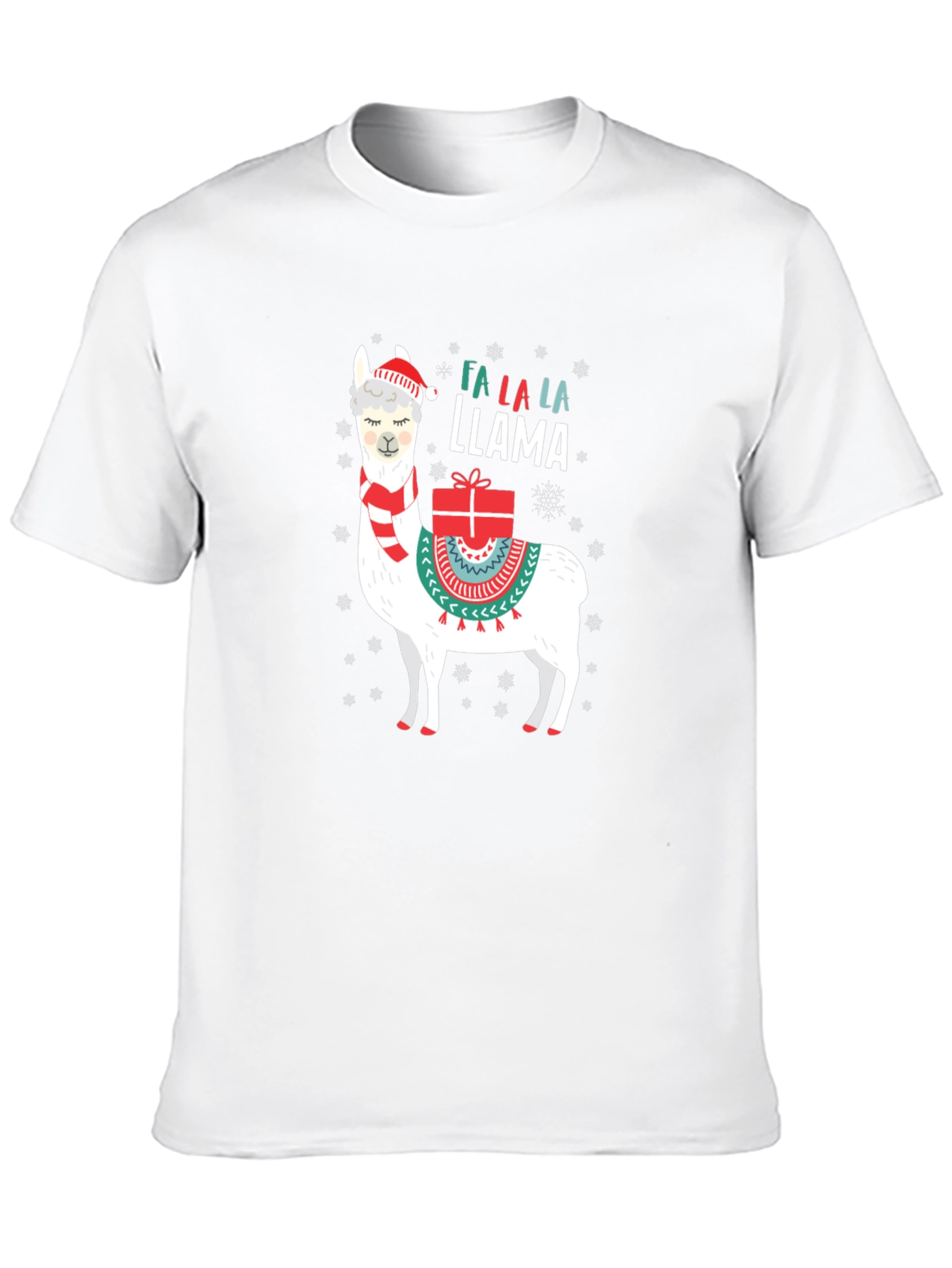 Black Festive Llama Christmas T-Shirt view 10