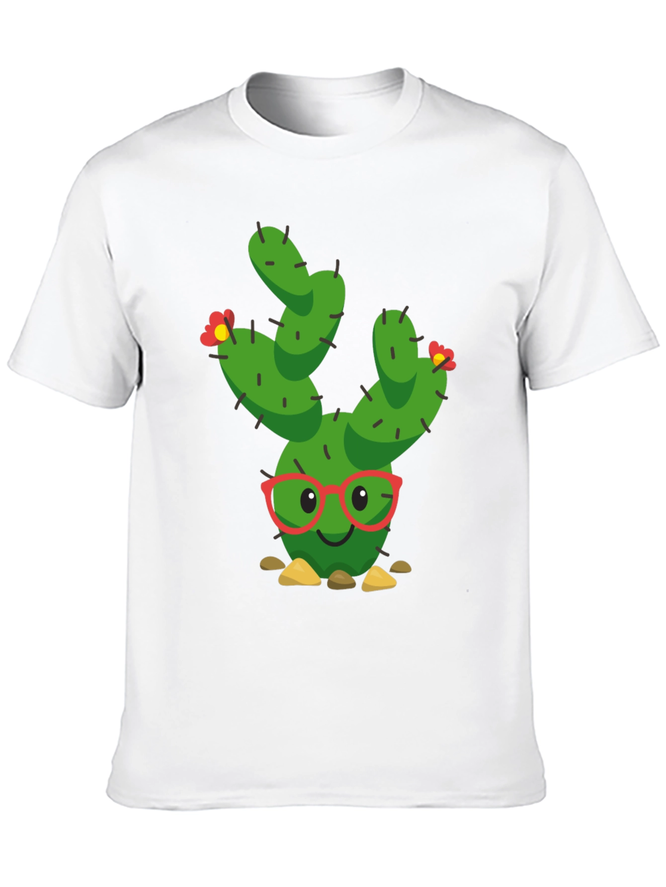 Black Funny Cactus Graphic Tee - Black Cotton T-Shirt view 10