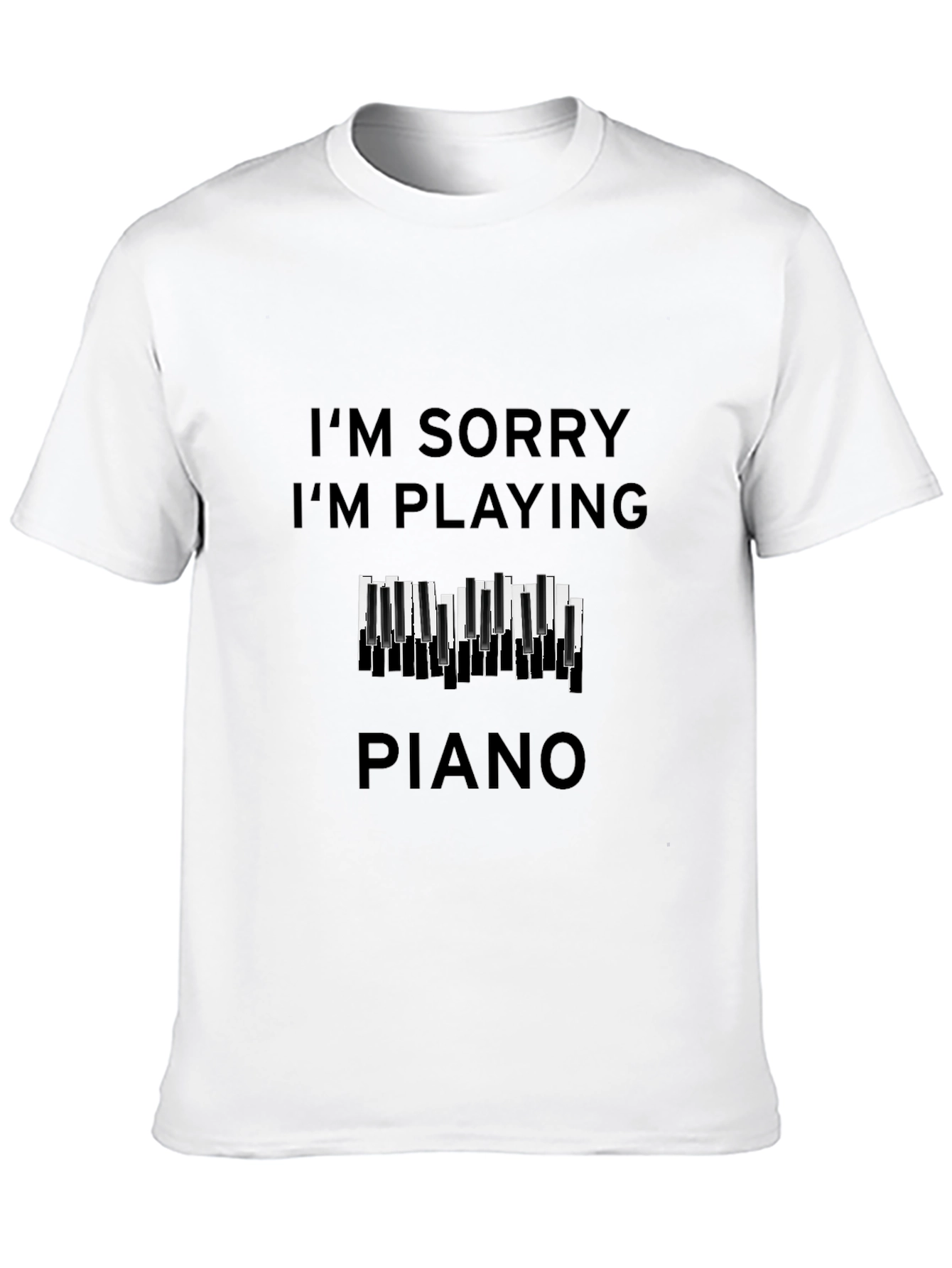 Black I'm Sorry I'm Playing Piano Graphic Tee view 10