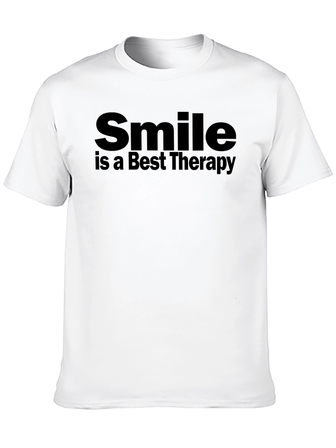 Black Smile Is Best Therapy Men's Black T-Shirt view 10