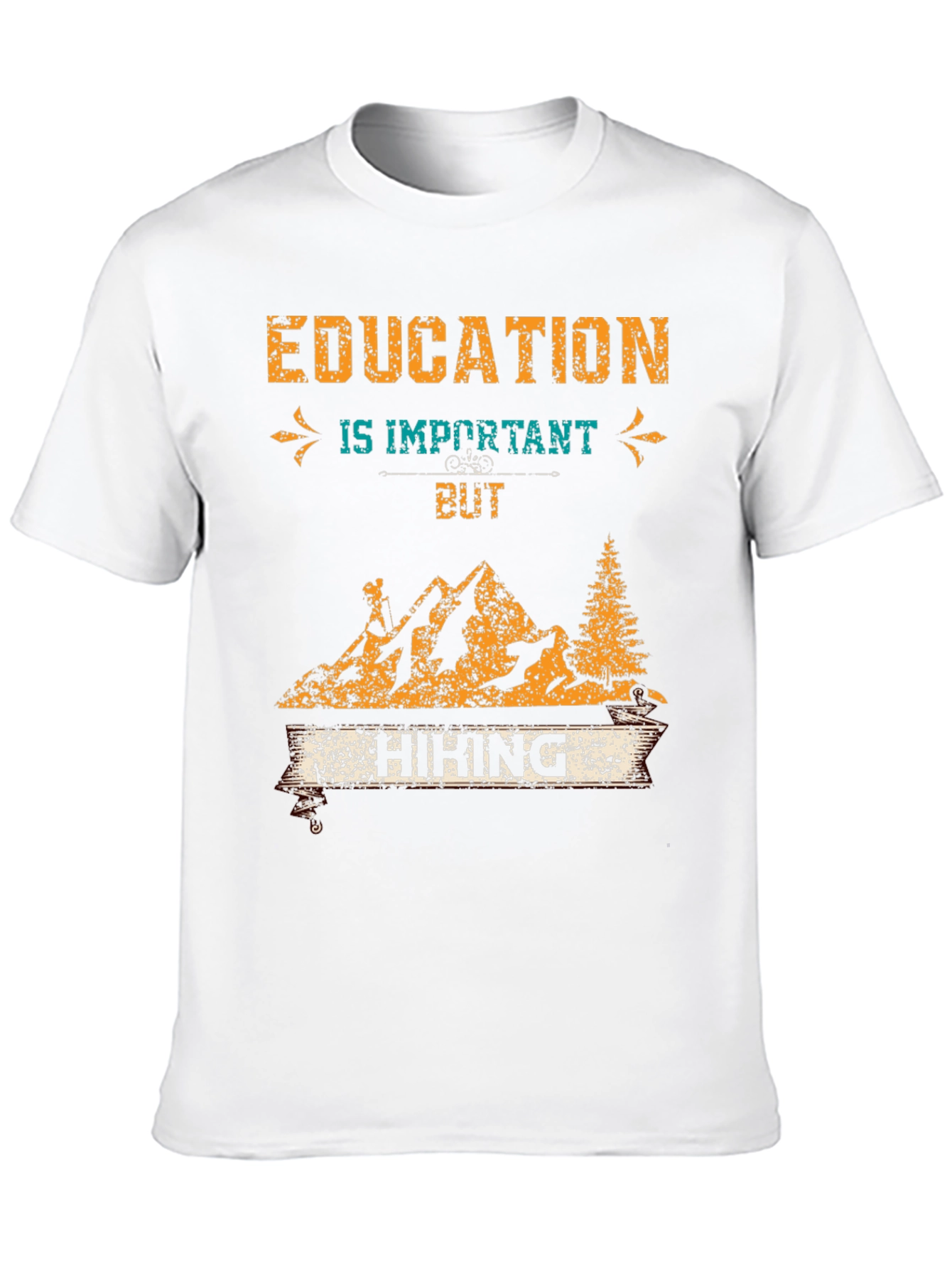 Black Education is Important But Hiking T-Shirt view 10