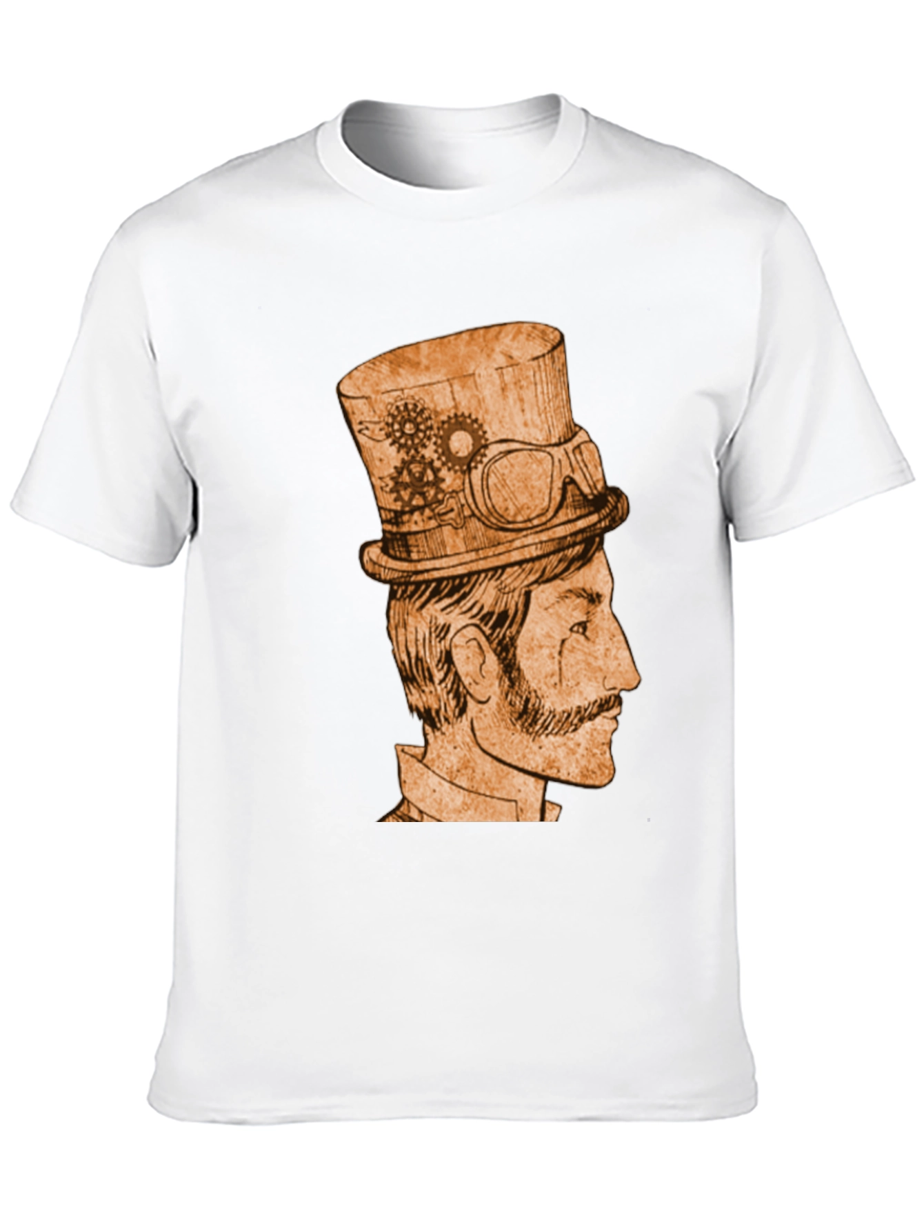 Black Steampunk Gentleman Graphic Tee - Black Cotton view 10