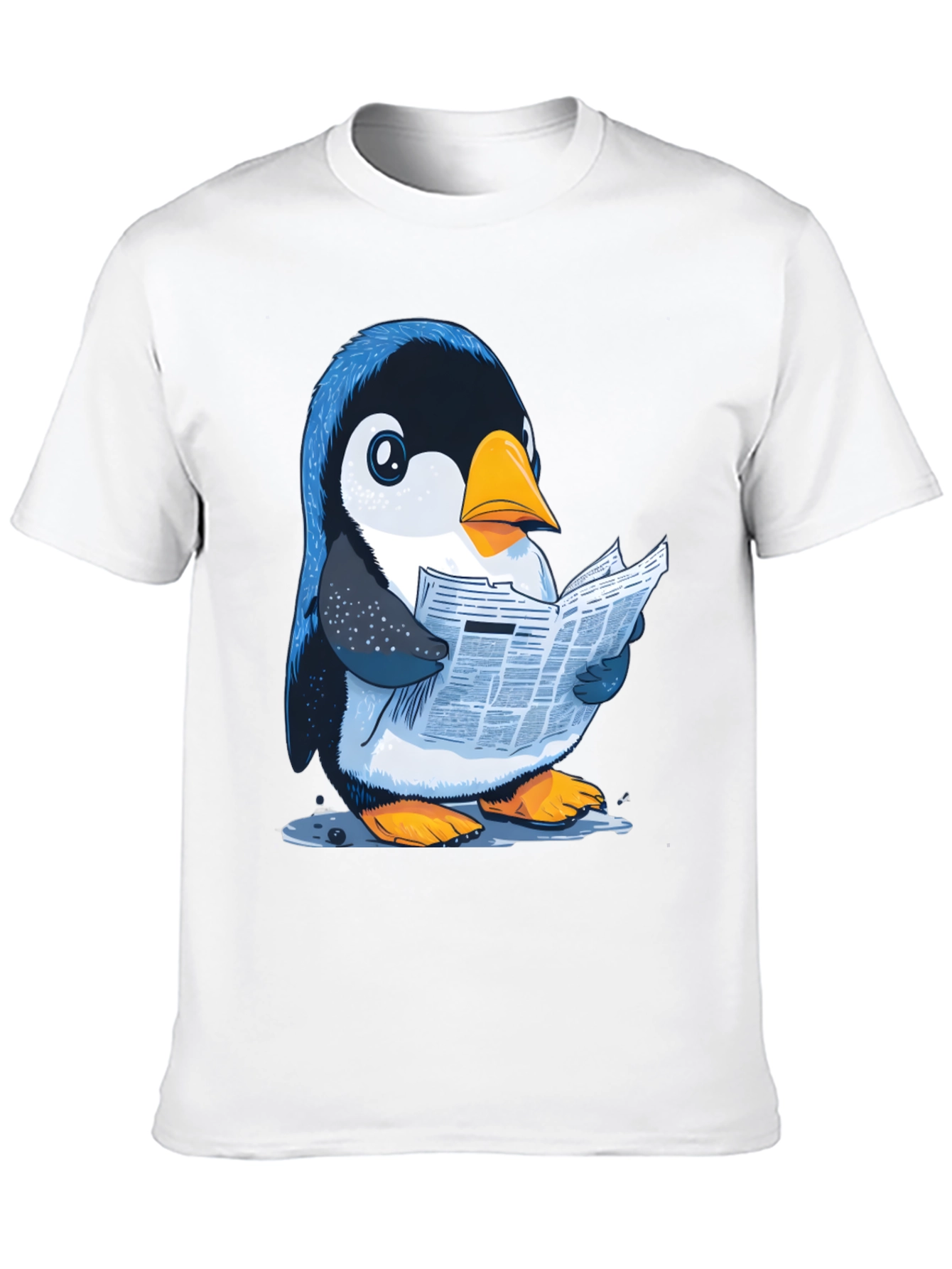 Black Penguin Reading News T-Shirt view 10