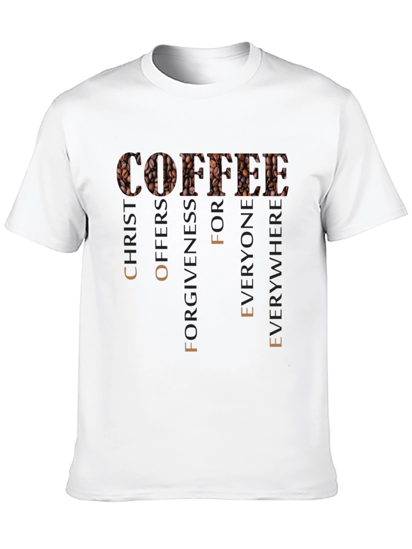 Black Coffee Christ Offers Forgiveness T-Shirt view 10