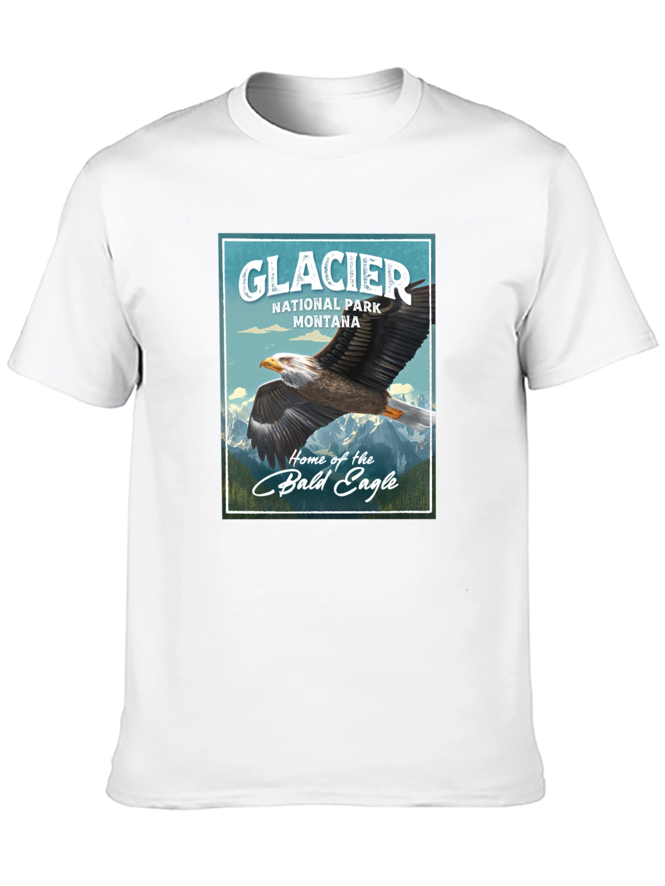Black Glacier National Park Eagle Graphic T-Shirt view 10