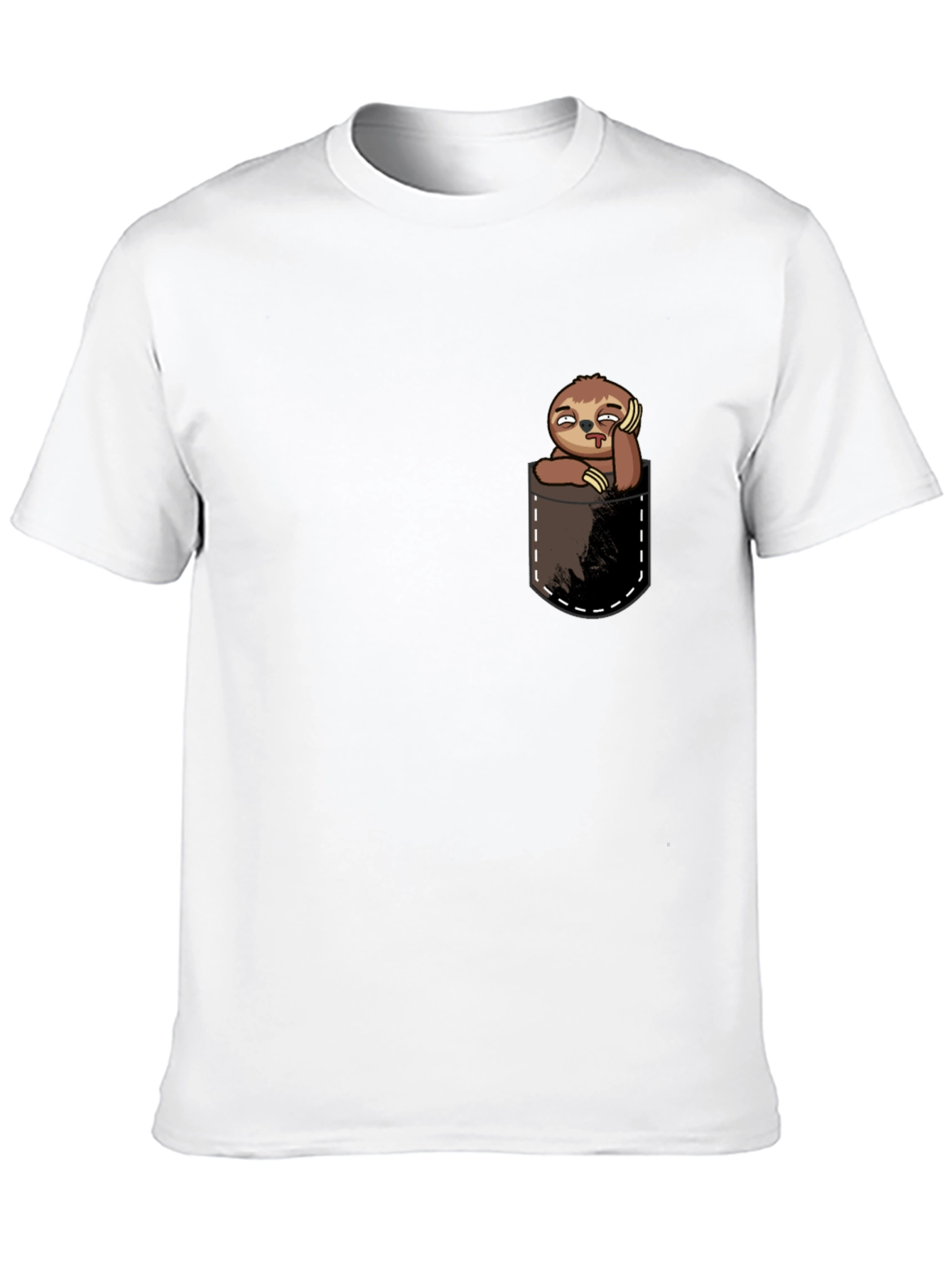 Black Sloth in Pocket Tee - Funny Graphic T-Shirt view 10