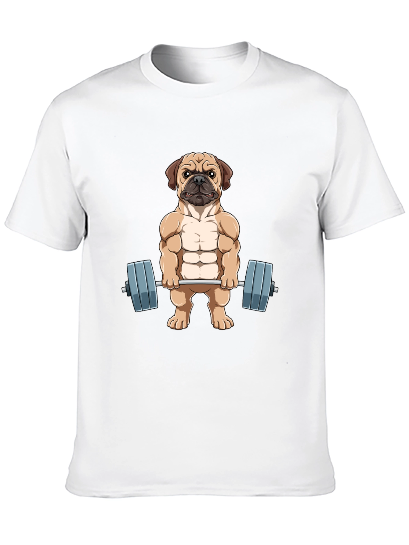 Black Muscle Dog Graphic Tee - Workout Pug T-Shirt view 10