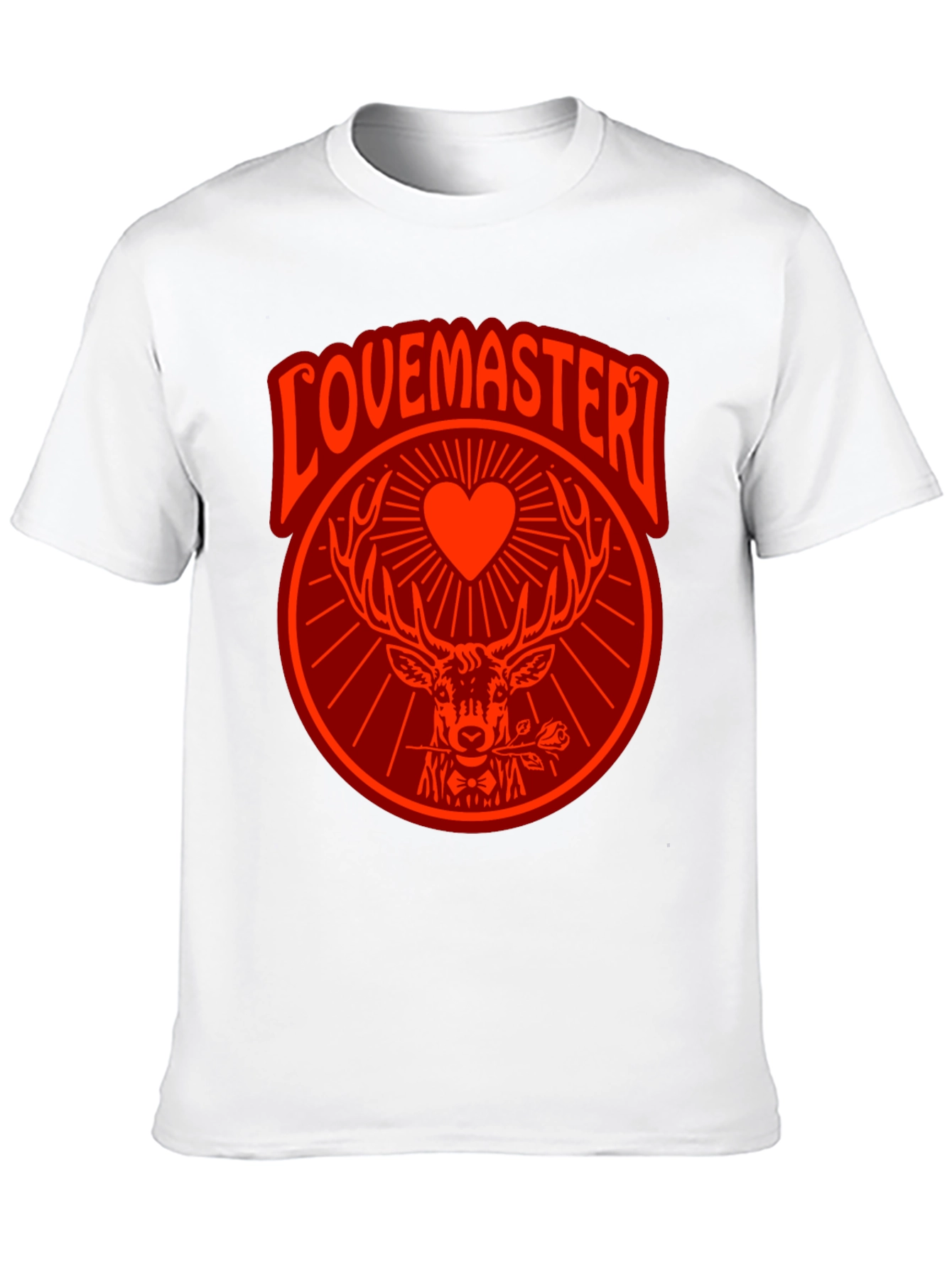 Black Lovemaster Graphic Tee - Deer Heart Rose Design view 10