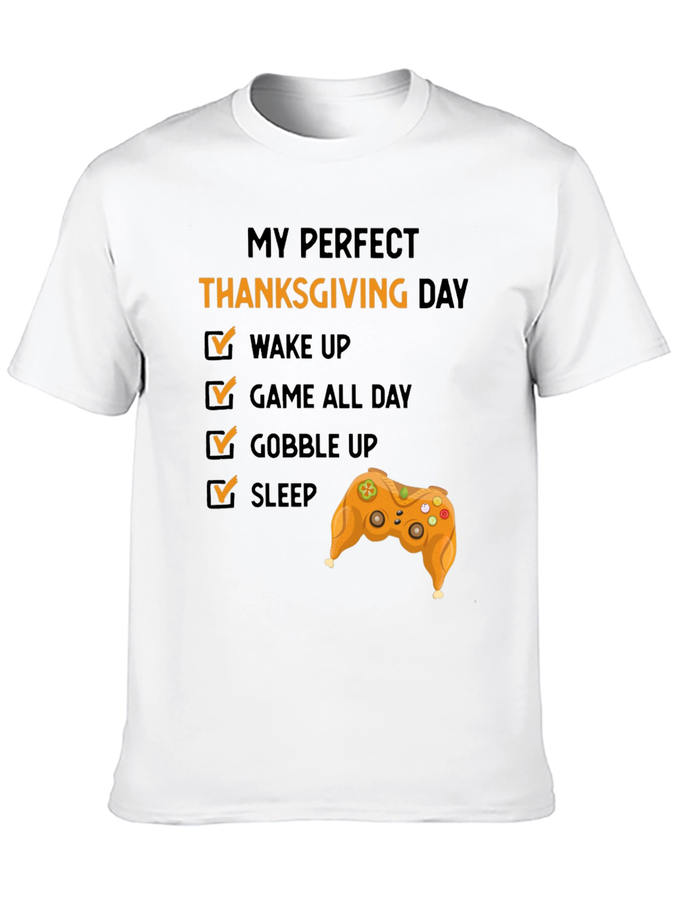 Black Perfect Thanksgiving Day Gamer T-Shirt view 10