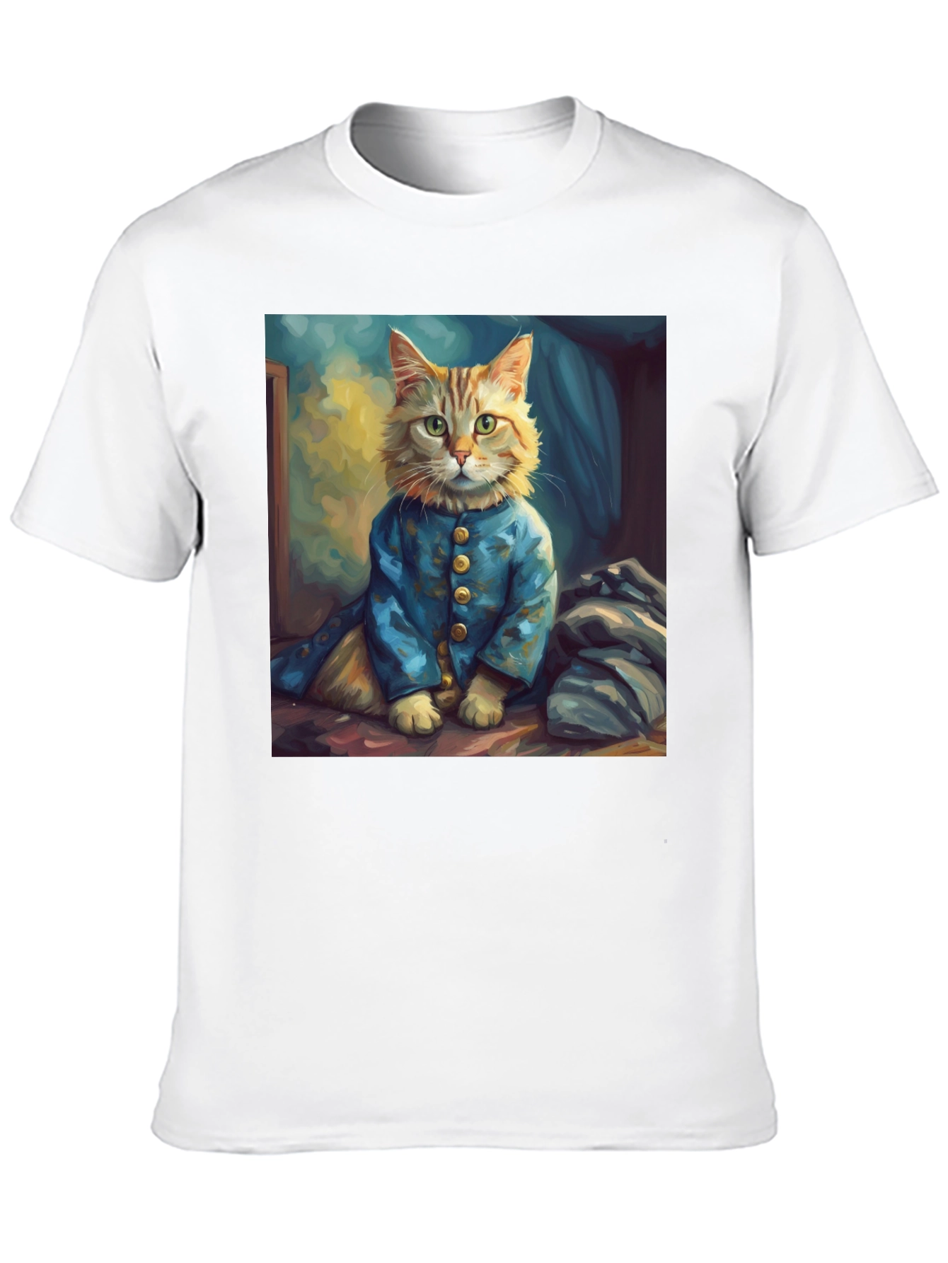 Black Cat Portrait Graphic Tee - Stylish Novelty Shirt view 10