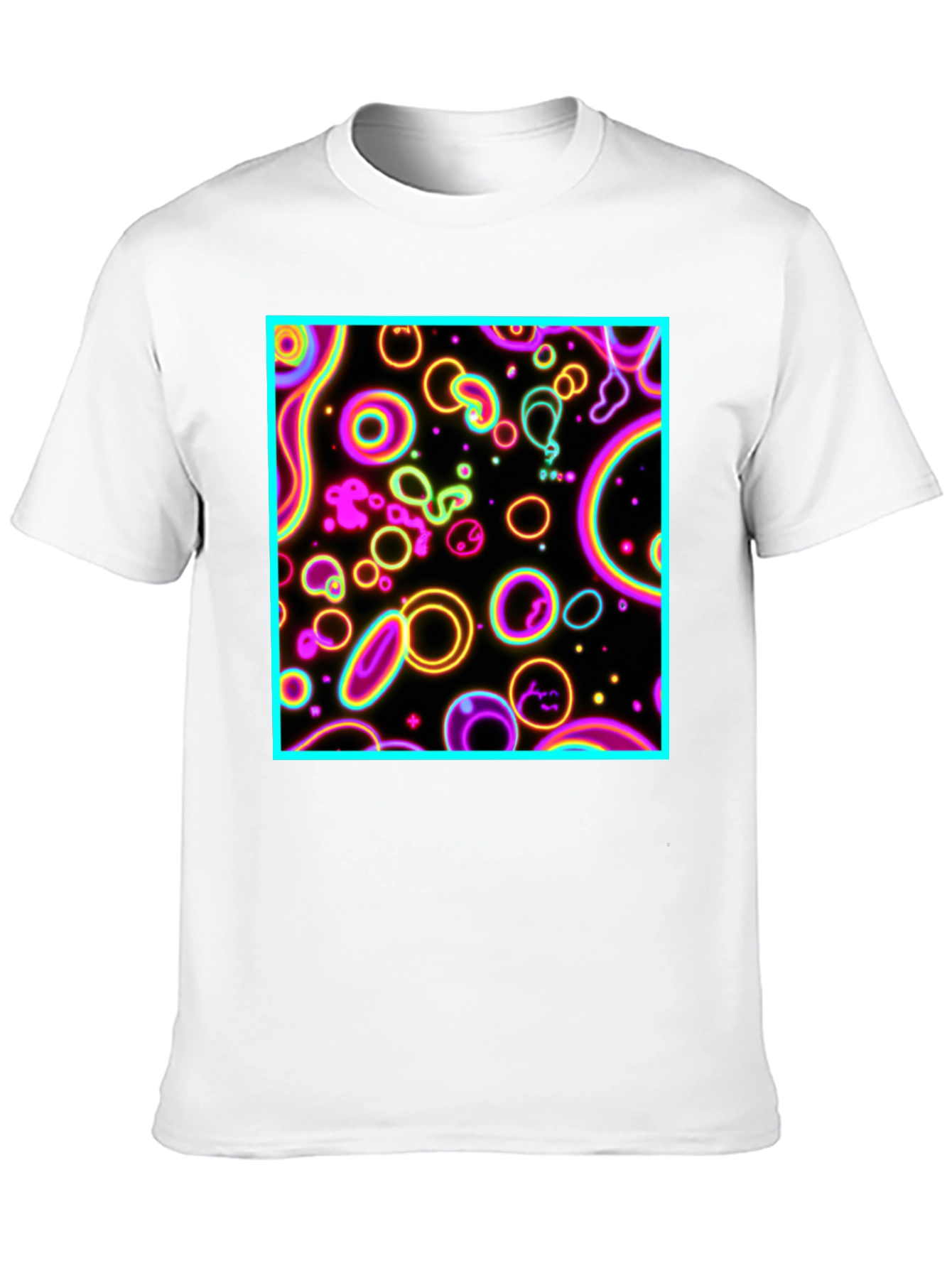 Black Neon Glow Abstract Graphic Print Tee view 10