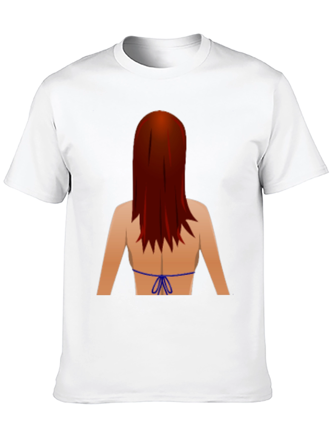 Black Novelty Graphic T-Shirt: Back View Bikini Redhead view 10