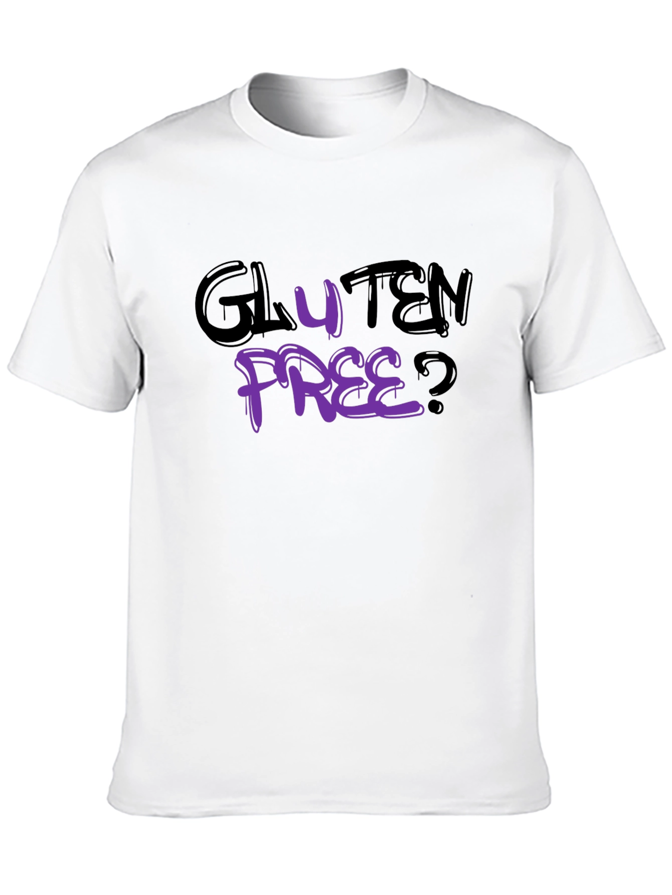 Black Gluten Free? Graphic Black T-Shirt view 10