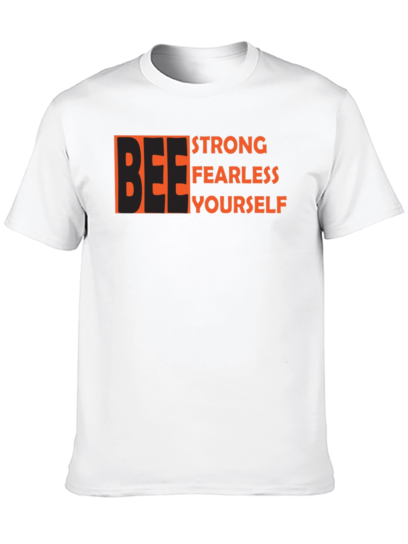 Black Be Strong Fearless Yourself Black Graphic Tee view 10