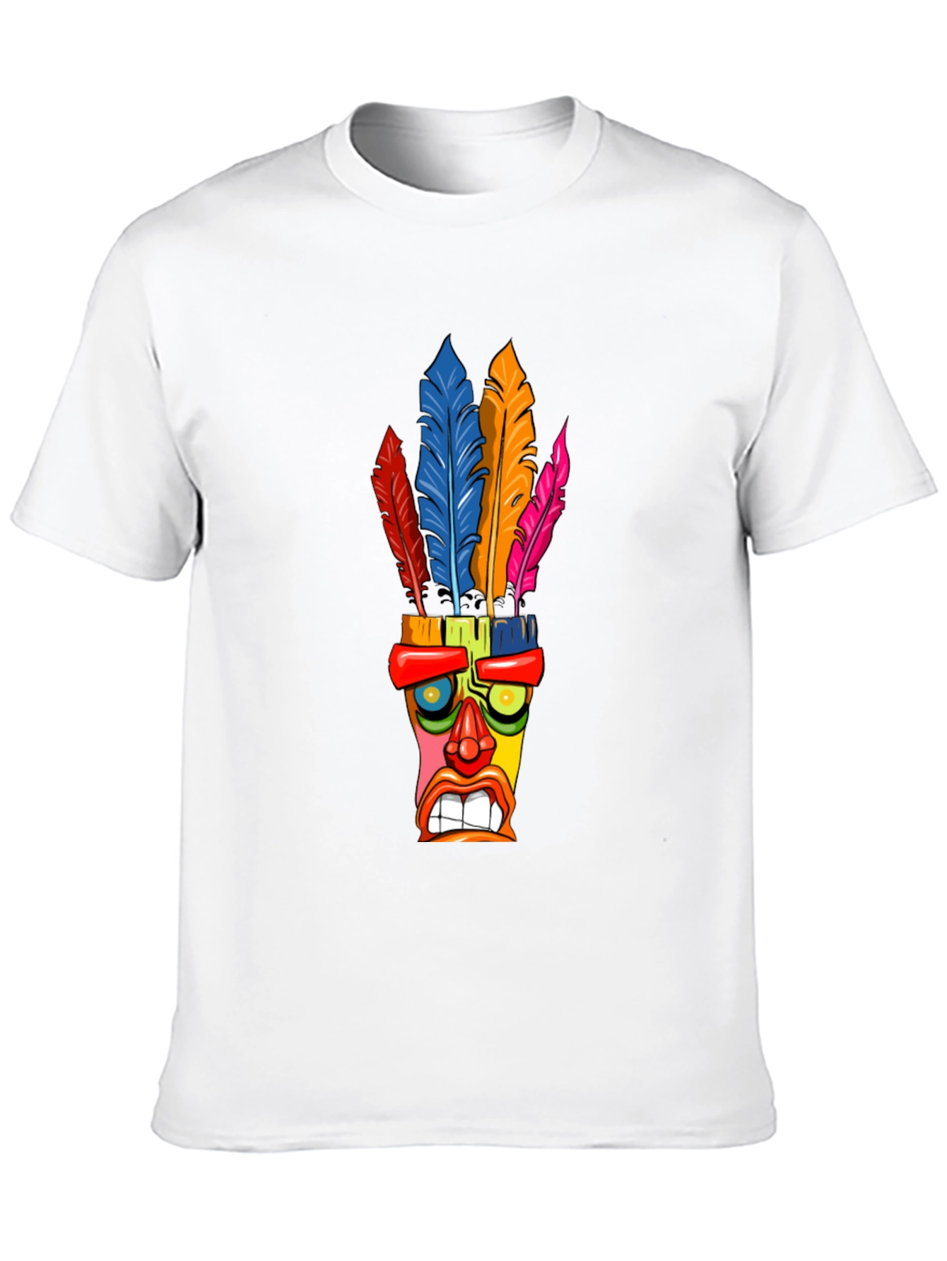 Black Colorful Tiki Mask T-Shirt view 10