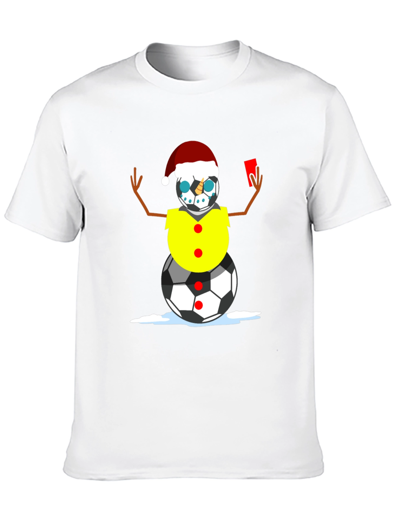 Black Soccer Snowman Christmas T-Shirt view 10
