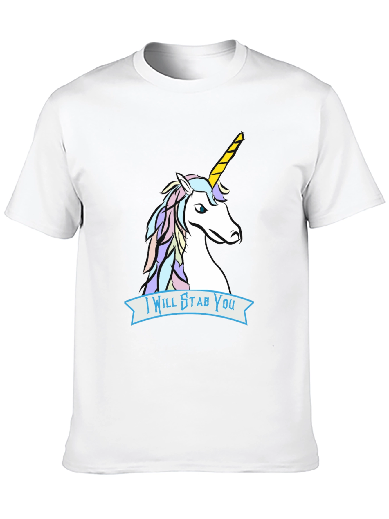 Black Unicorn Stab T-Shirt - Funny Graphic Tee view 10