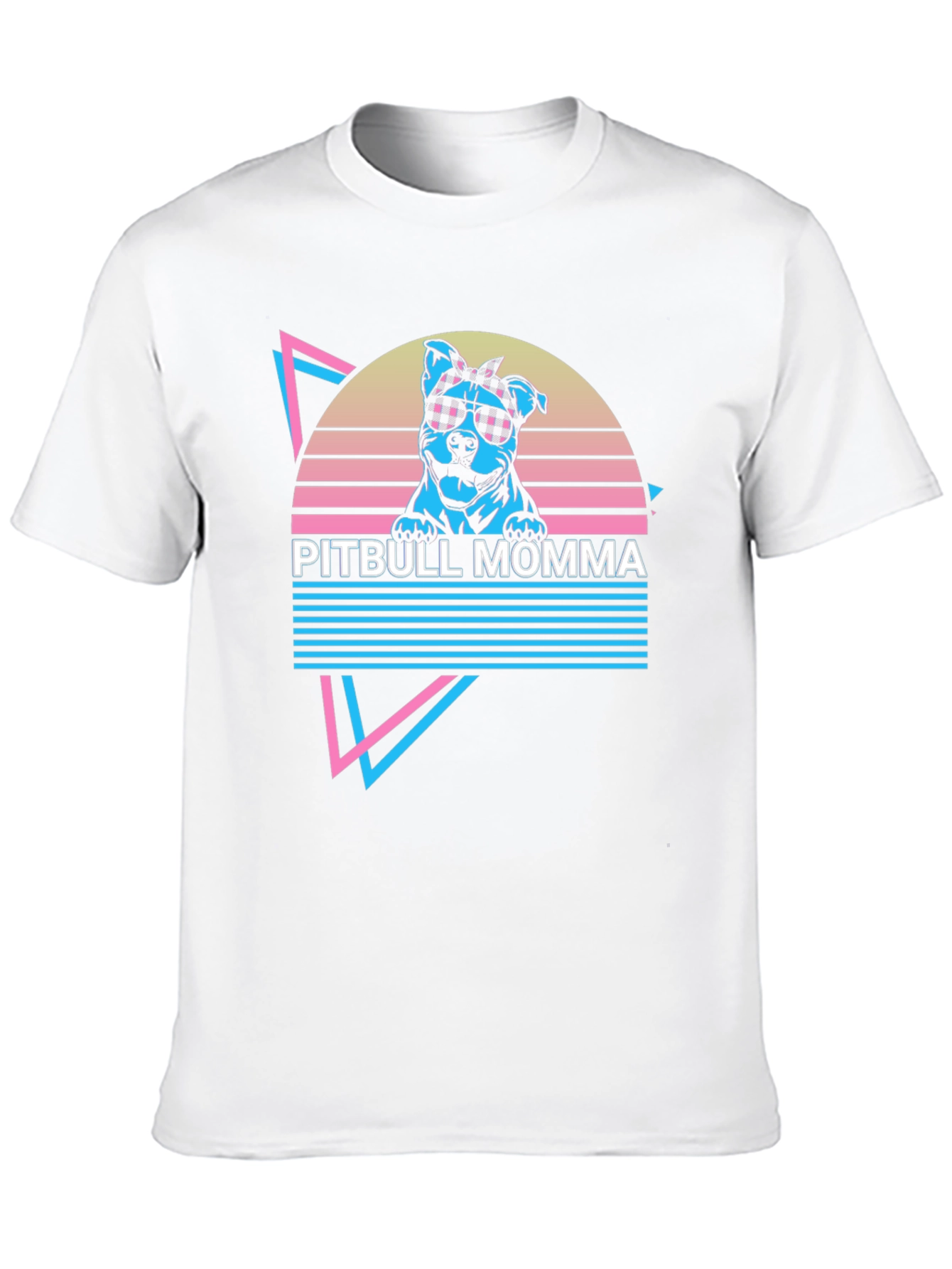 Black Pitbull Momma Retro T-Shirt view 10