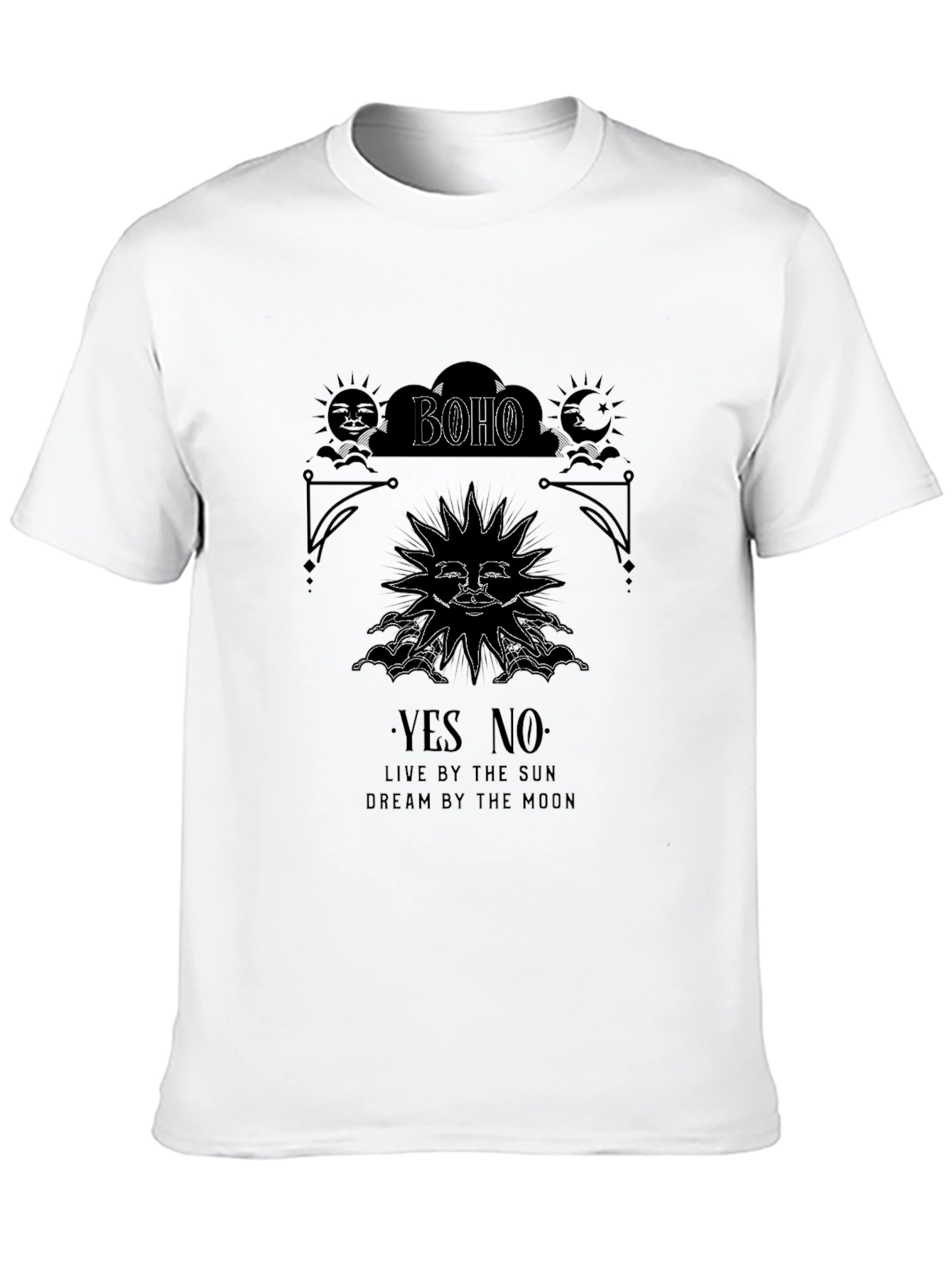 Black Boho Sun & Moon Graphic Black Tee view 10