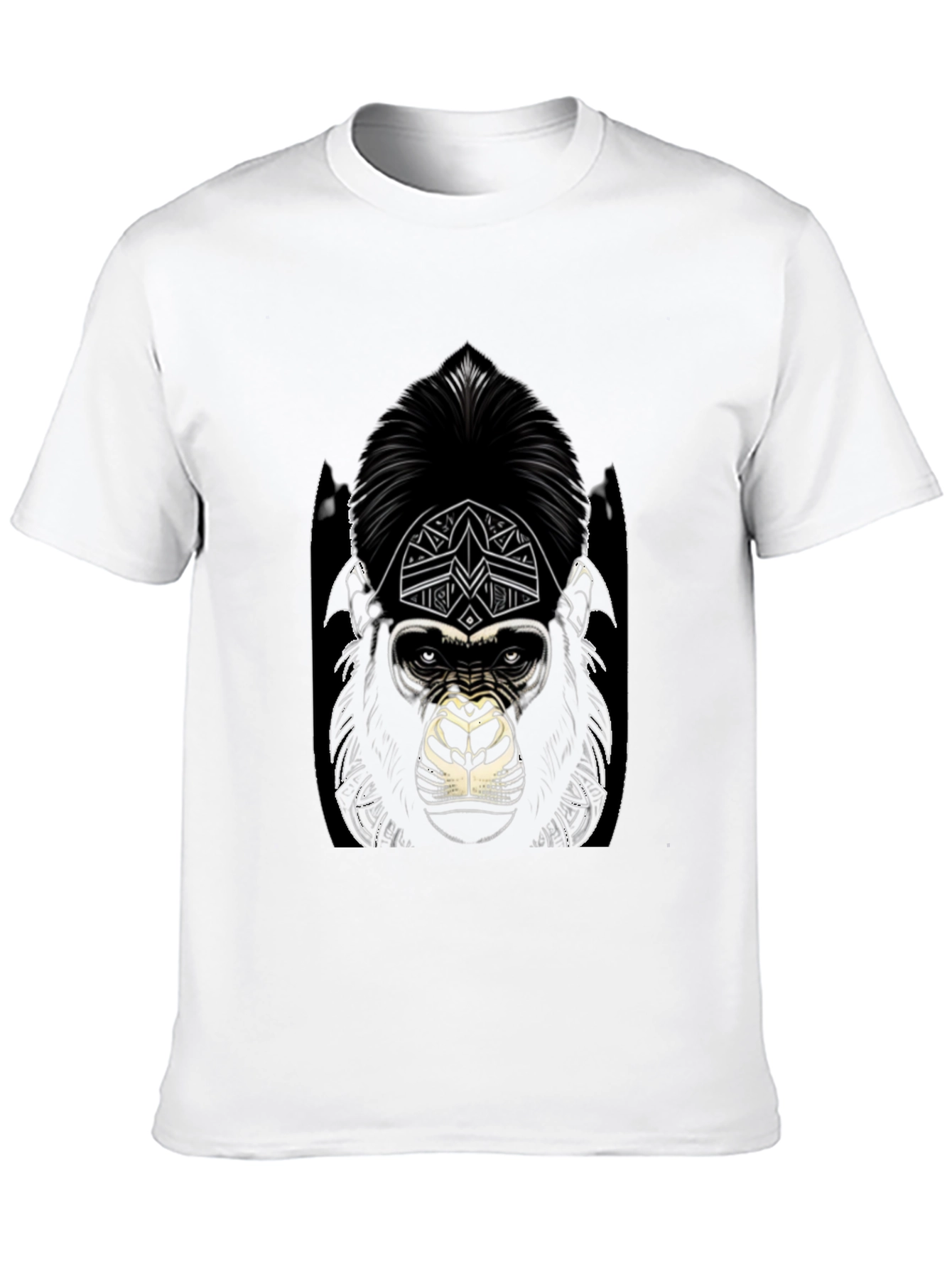 Black Graphic Gorilla Tee - Tribal Design view 10