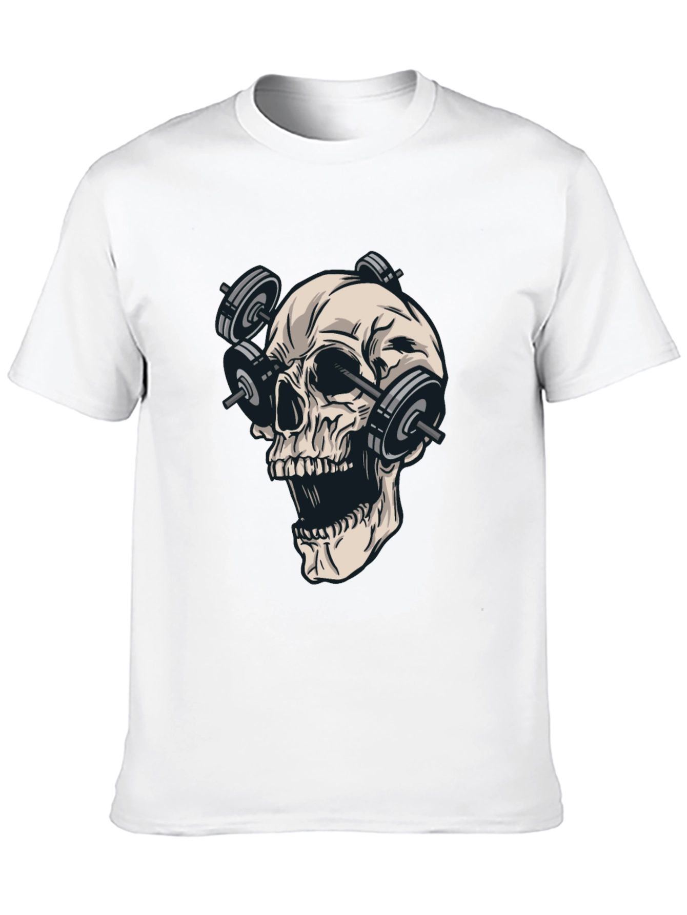 Black Skull Weights Black T-Shirt - Gym Lover view 10