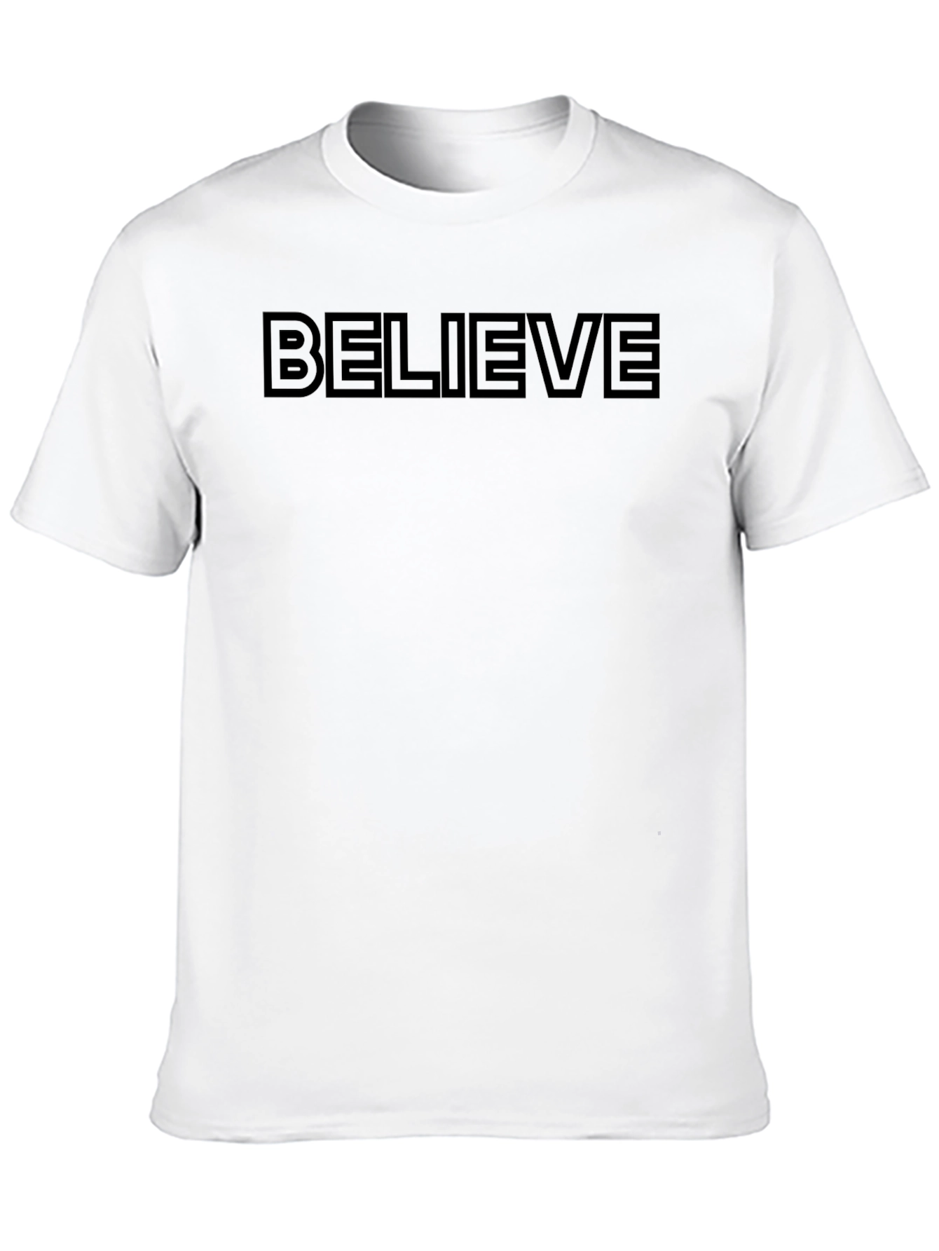 Black Believe Graphic Black T-Shirt - Men's Short Sleeve Crew Neck Tee view 10