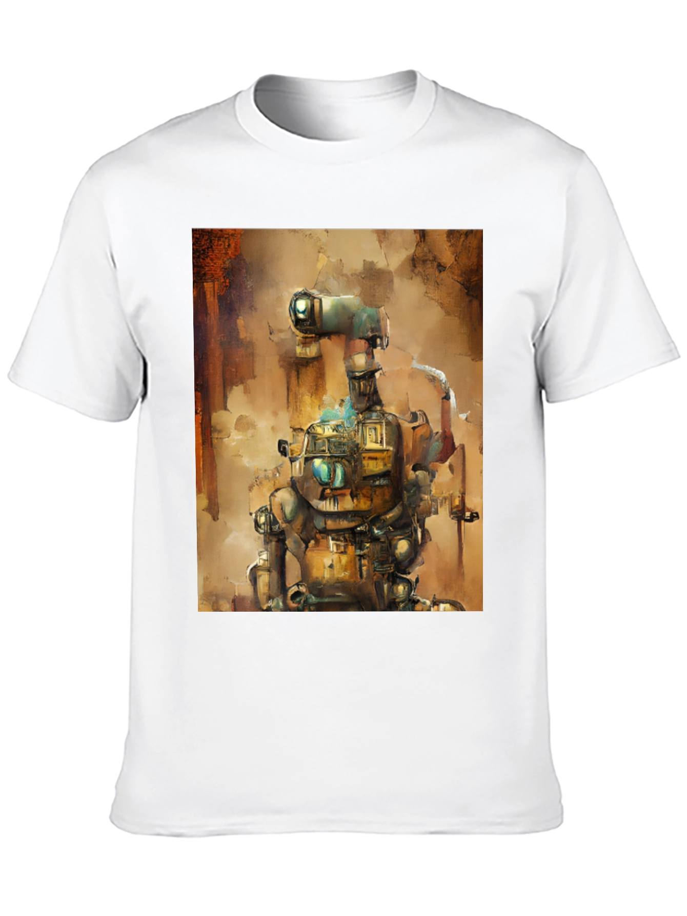 Black Steampunk Robot Graphic Tee - Unique Design view 10