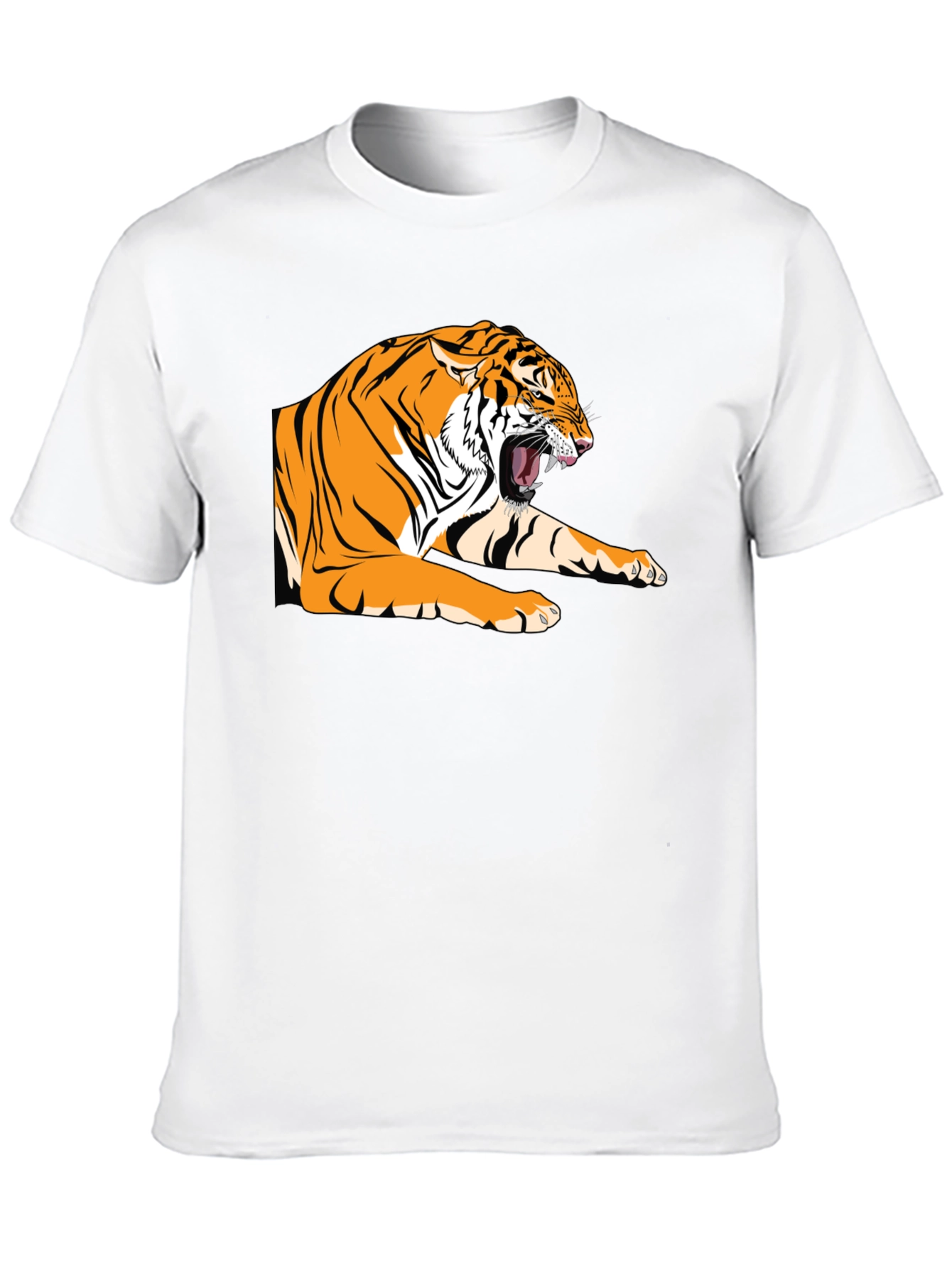 Black Roaring Tiger Graphic Tee - Bold Black T-Shirt view 10