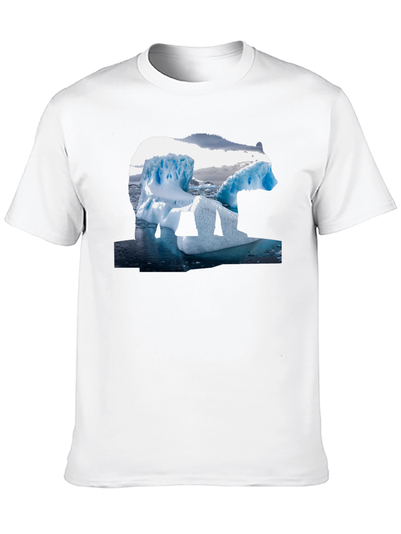 Black Polar Bear Iceberg Graphic Tee - Black Cotton T-Shirt view 10