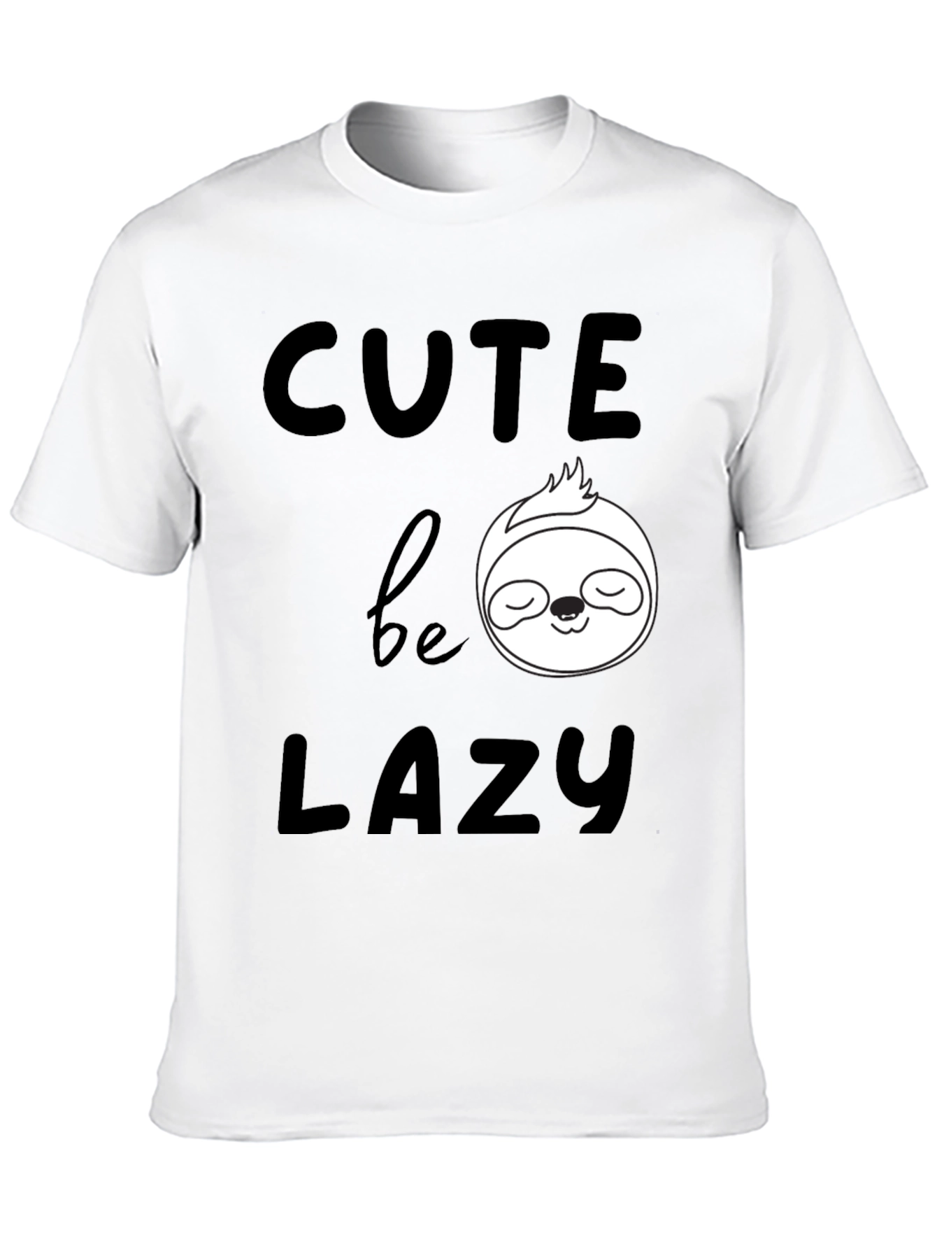 Black Cute Be Lazy Sloth Graphic T-Shirt view 10