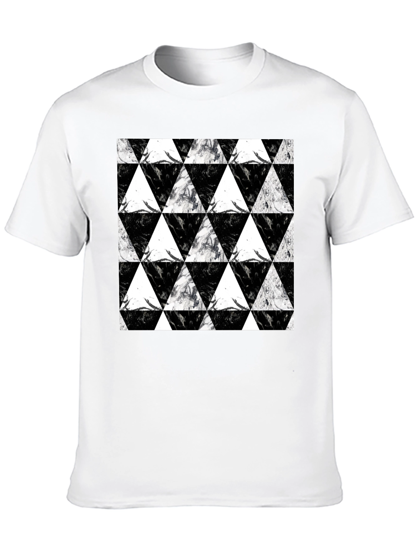 Black Black Triangle Pattern Graphic Tee view 10