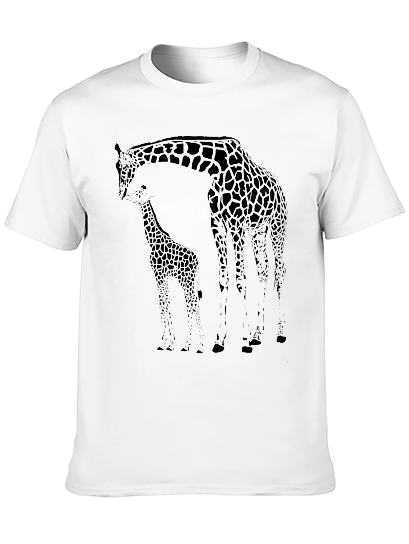 Black Giraffe Graphic Print Tee - Casual Black T-Shirt view 10