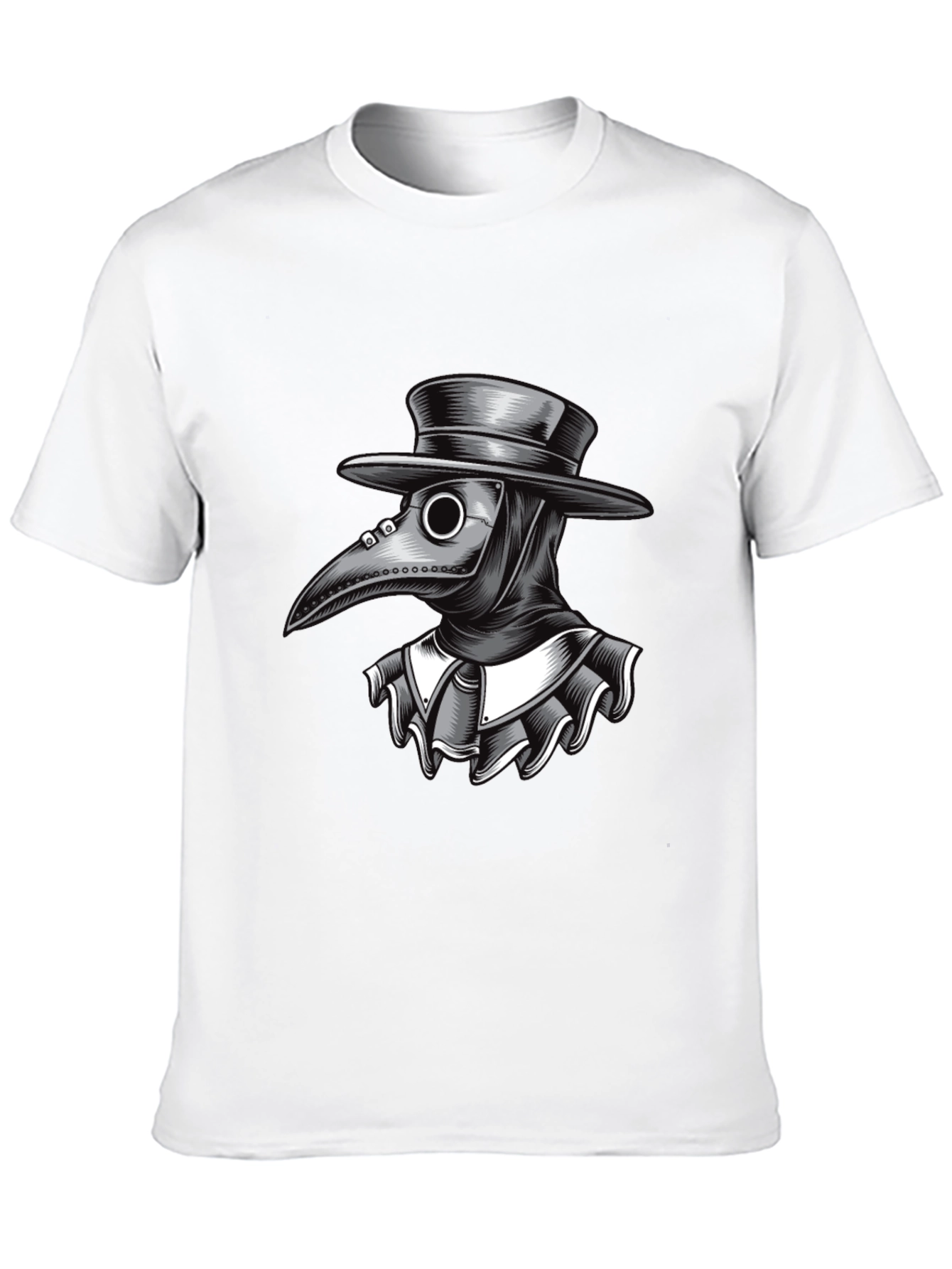 Black Plague Doctor Graphic Tee - Black Cotton T-Shirt view 10