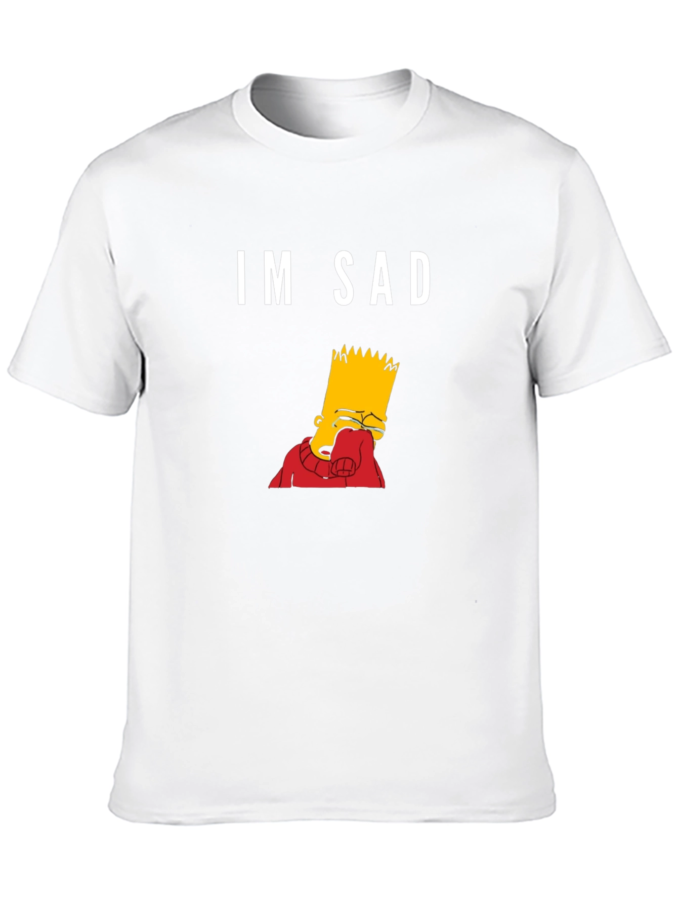 Black Im Sad Bart Simpson Graphic Tee - Black Cotton Blend view 10