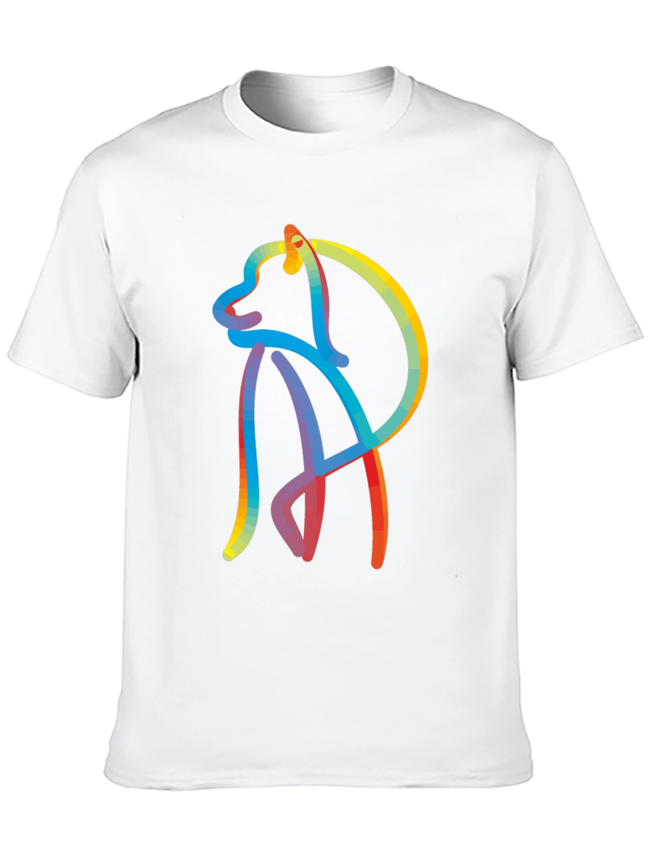 Black Abstract Dog Graphic Tee - Stylish Men's Black T-Shirt view 10