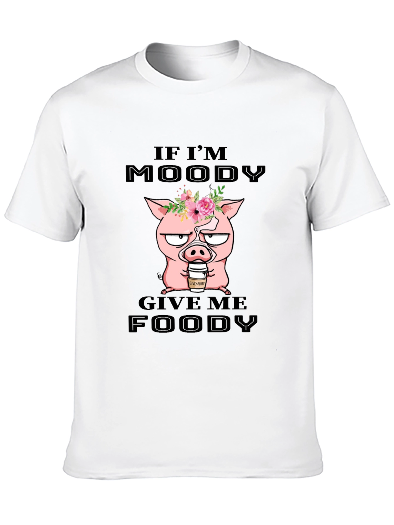 Black Moody Pig Foodie T-Shirt view 10